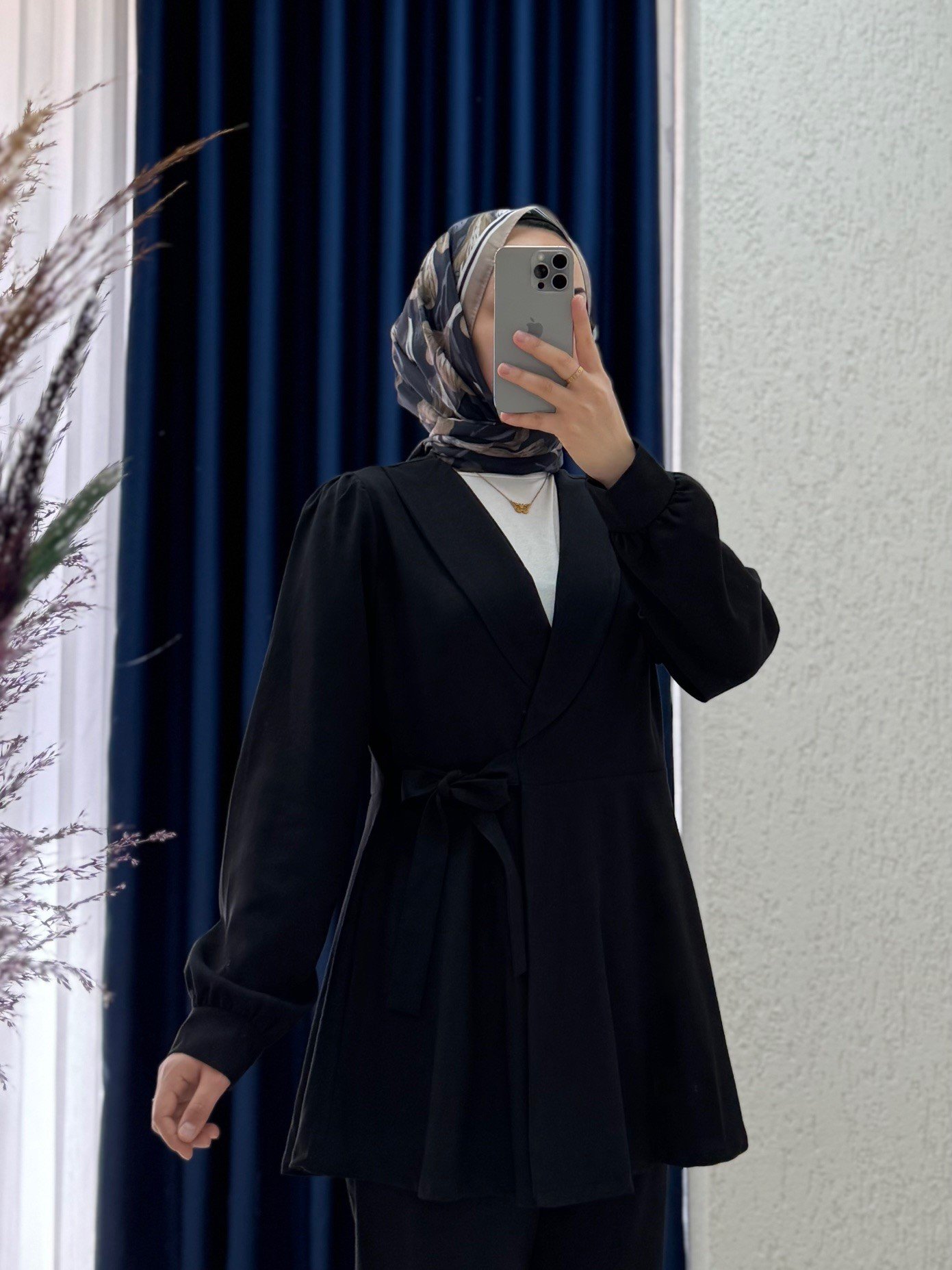Sormora Kuşak Detaylı Ceketli Pantolonlu Takım-AS471 Siyah