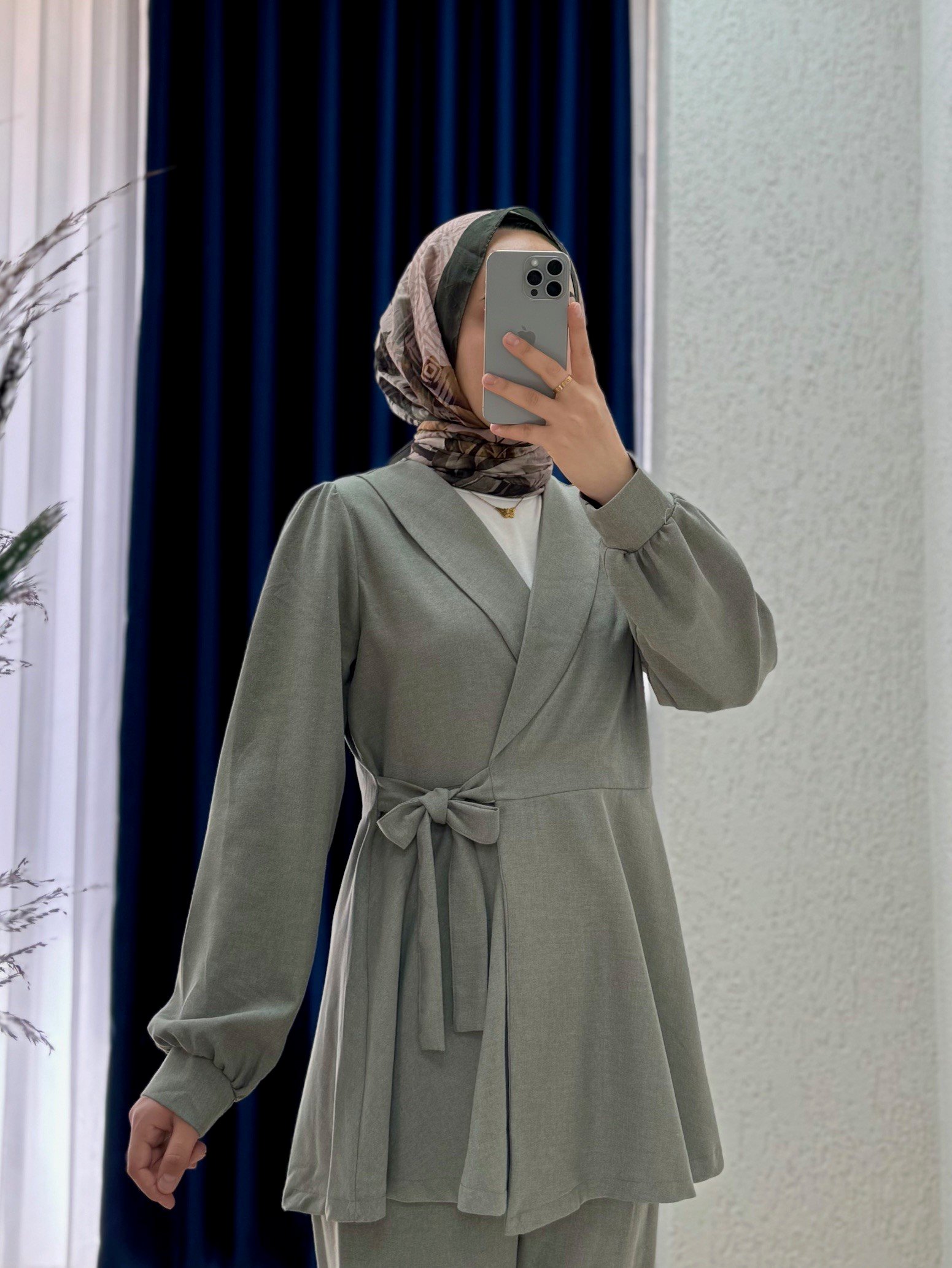 Sormora Kuşak Detaylı Ceketli Pantolonlu Takım-AS471 Mint