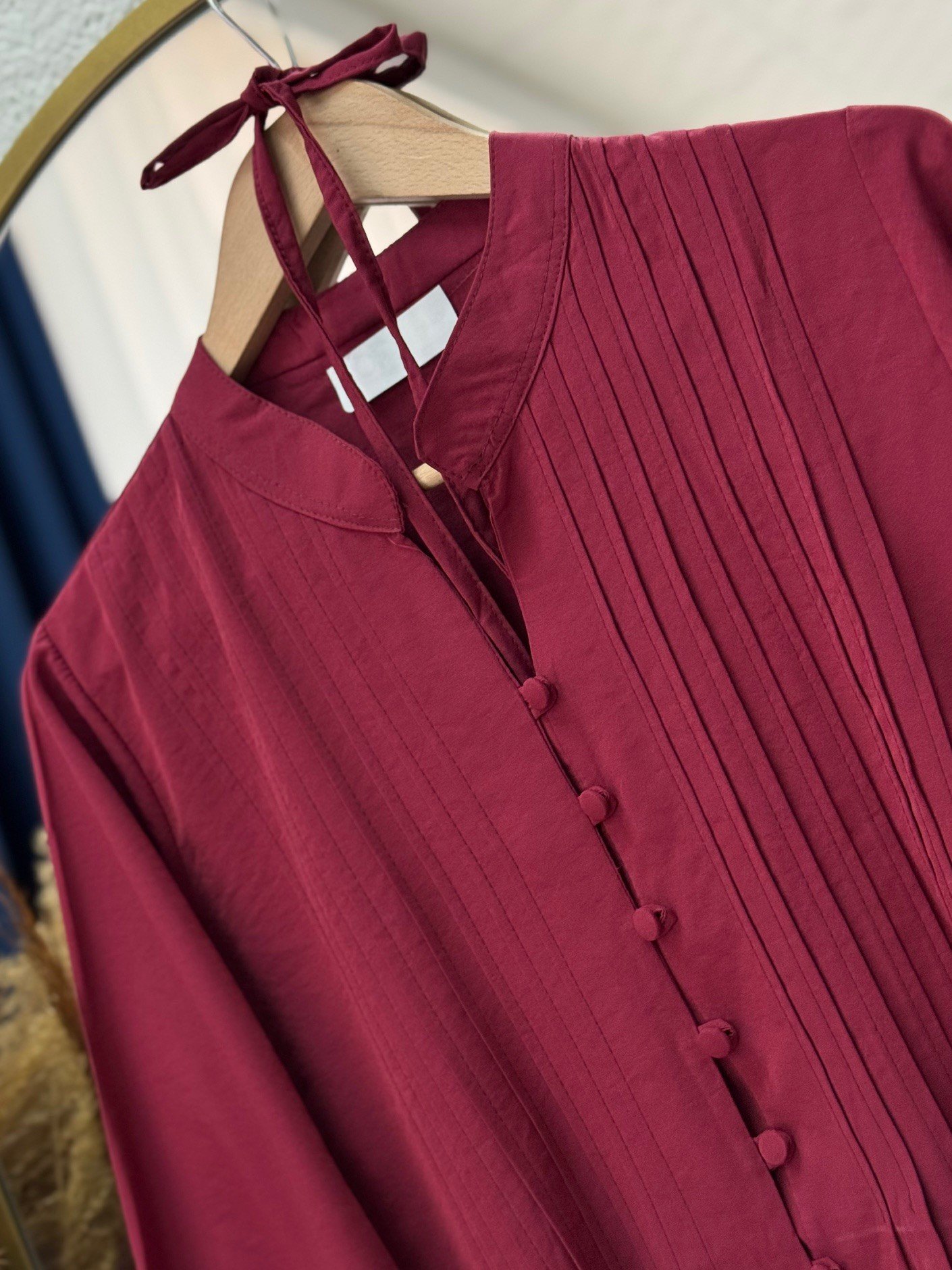 Tiredra Nervür Dikiş Detaylı Takım-EU2800-MF563 Bordo