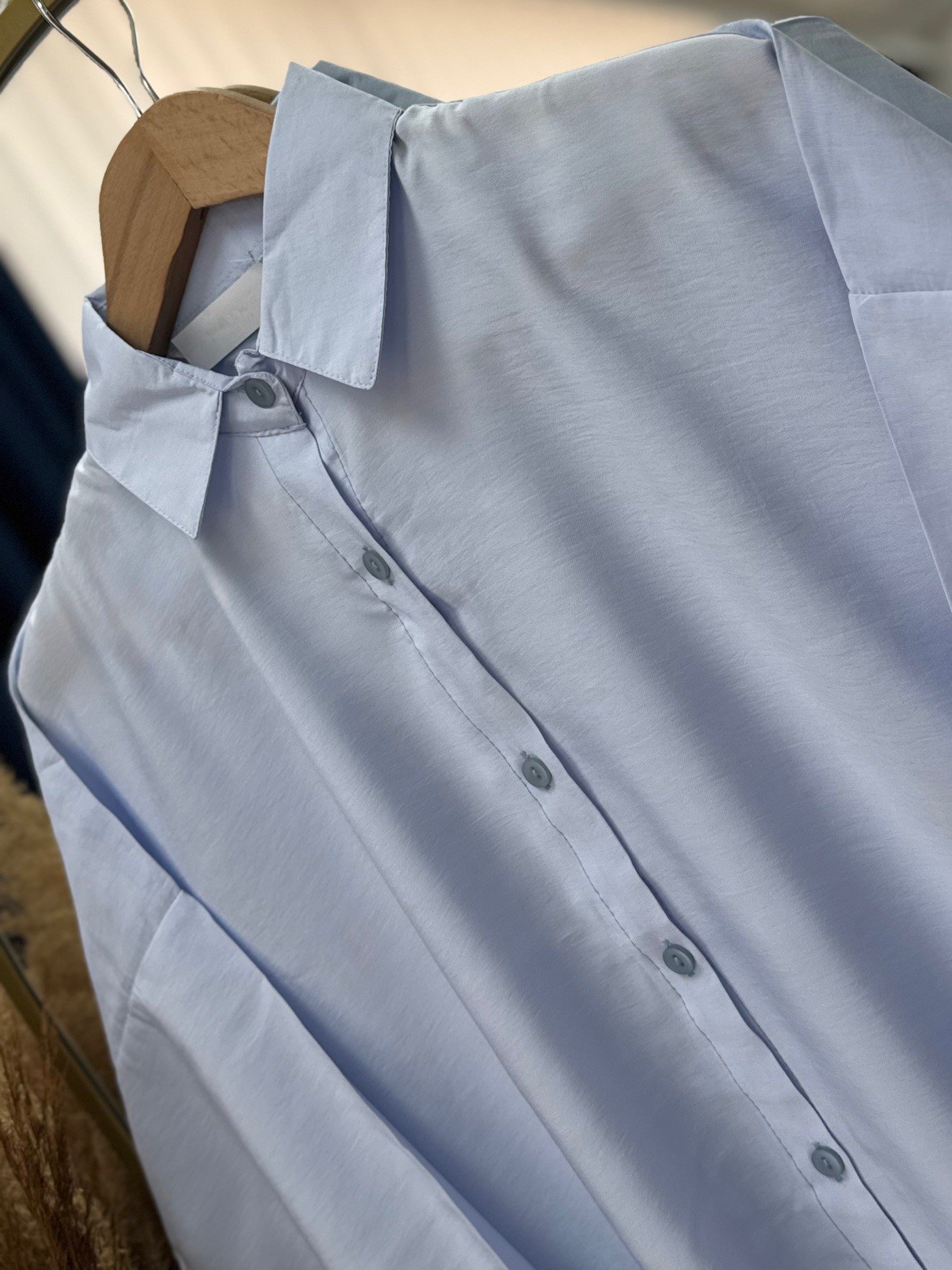 Verona Önü Kısa Arkası Uzun Modal Gömlek-PE215 Mavi