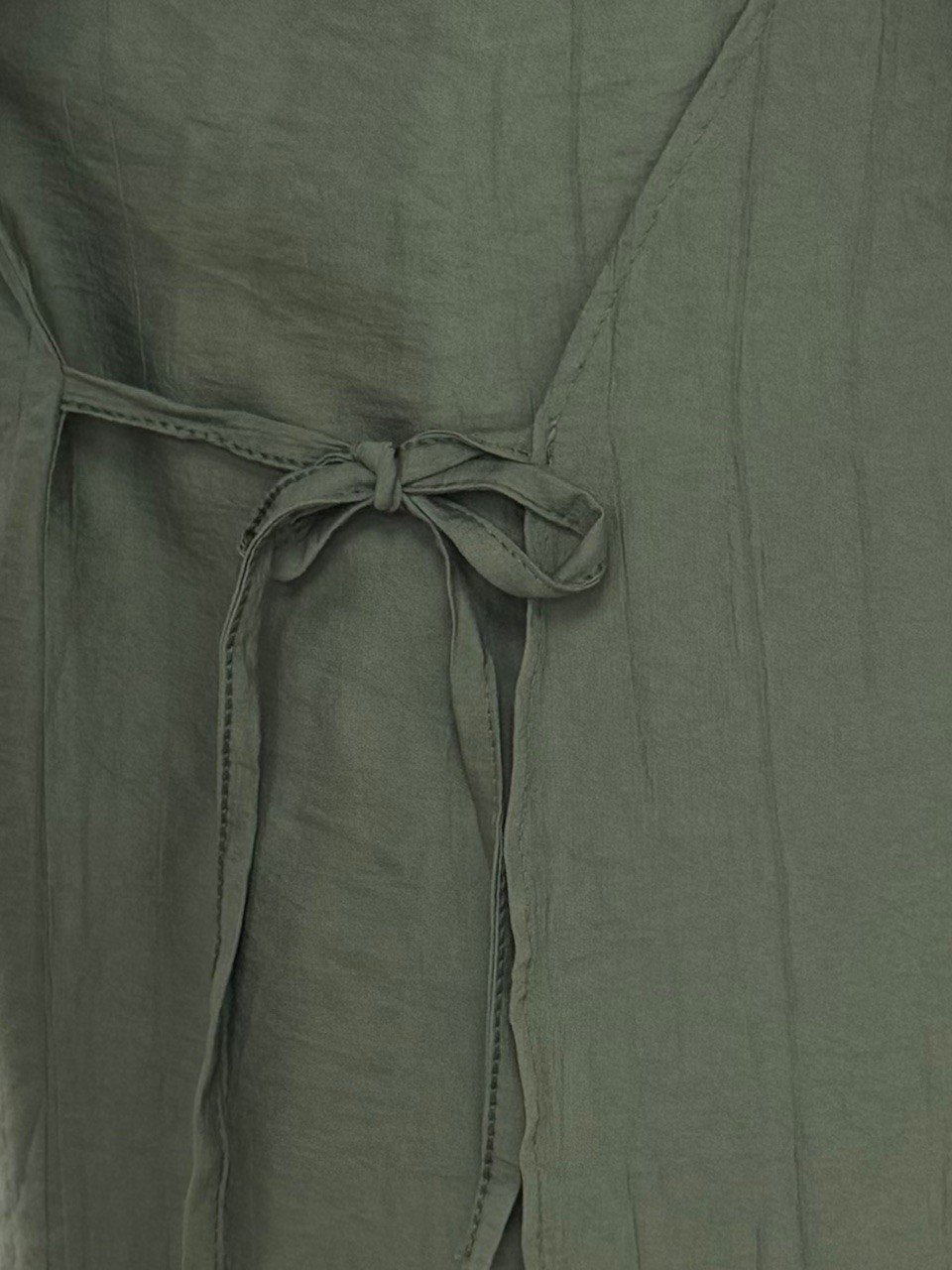 Vinmora Yandan Bağlamalı Kimonolu Çilek Pantolonlu Takım-EK544 Haki