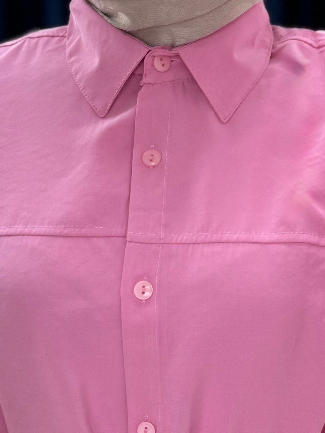 Yelilia Bağcıklı Robalı Modal Gömlek-PE223 Pembe