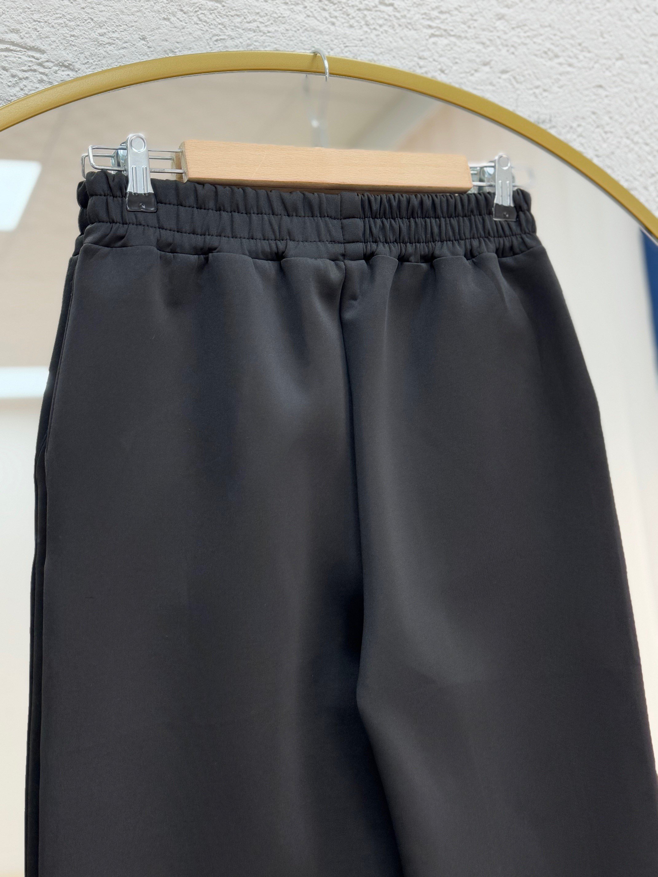 Zayna Bol Paça Çımalı Skuba Dalgıç Pantolon-MT3555 Siyah