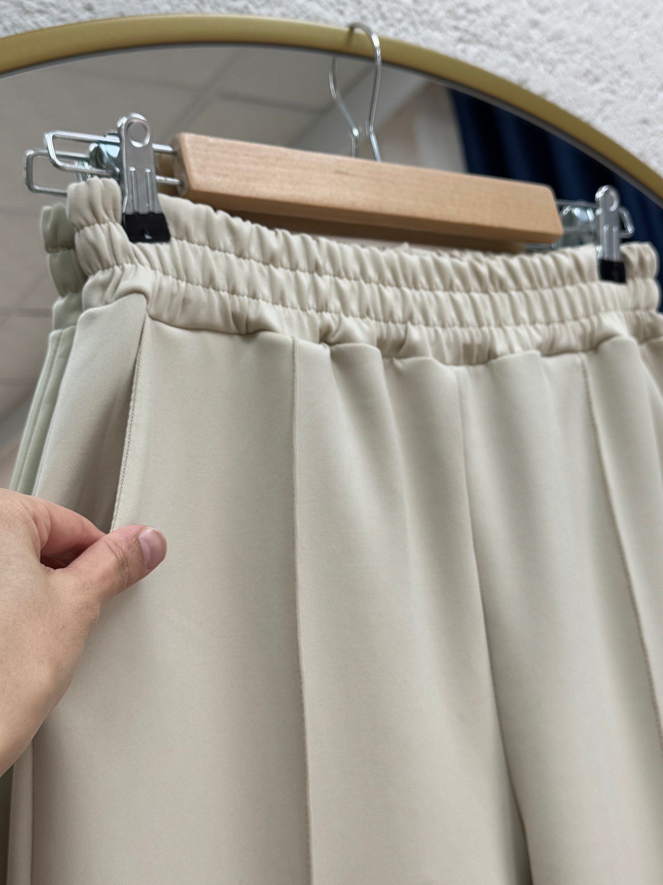 Zayna Bol Paça Çımalı Skuba Dalgıç Pantolon-MT3555 Taş
