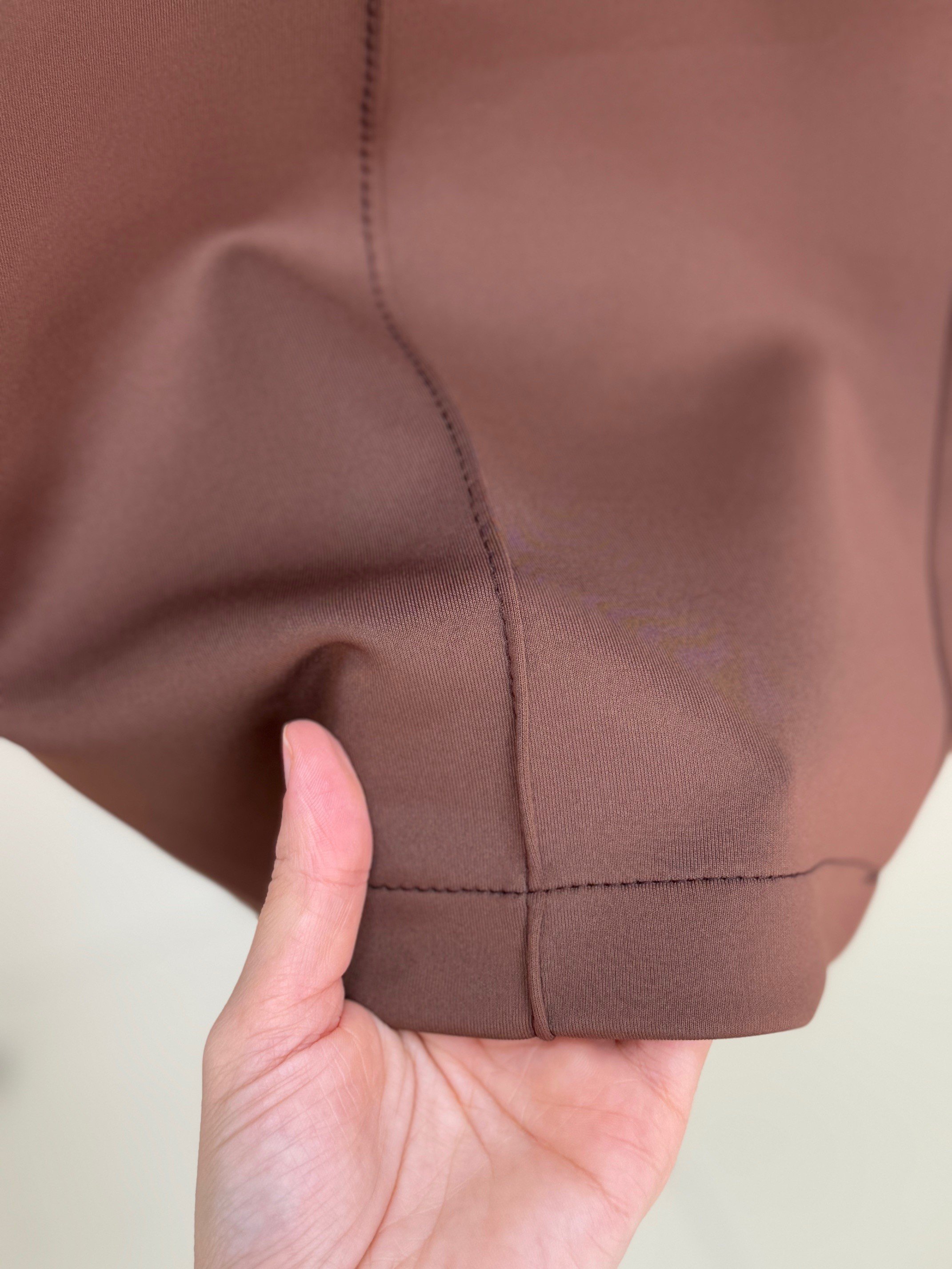 Zayna Bol Paça Çımalı Skuba Dalgıç Pantolon-MT3555 Kahve