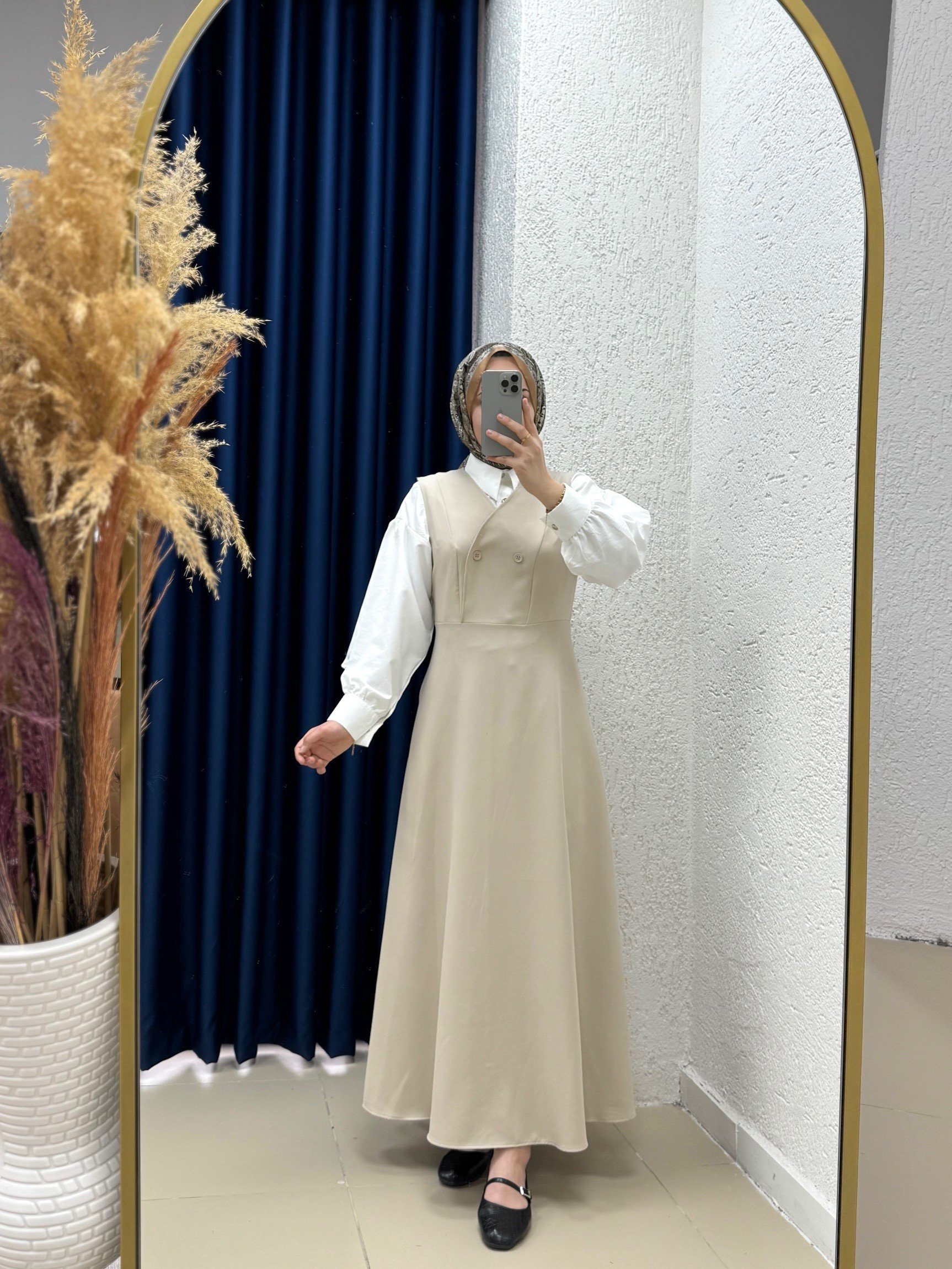 Zeninda Düğme Detaylı Jile-AS4059 Taş