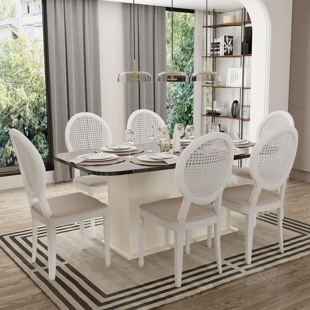 Etna Sonata Siyah Mermer & Aytaşı / Sardes Masa Takımı