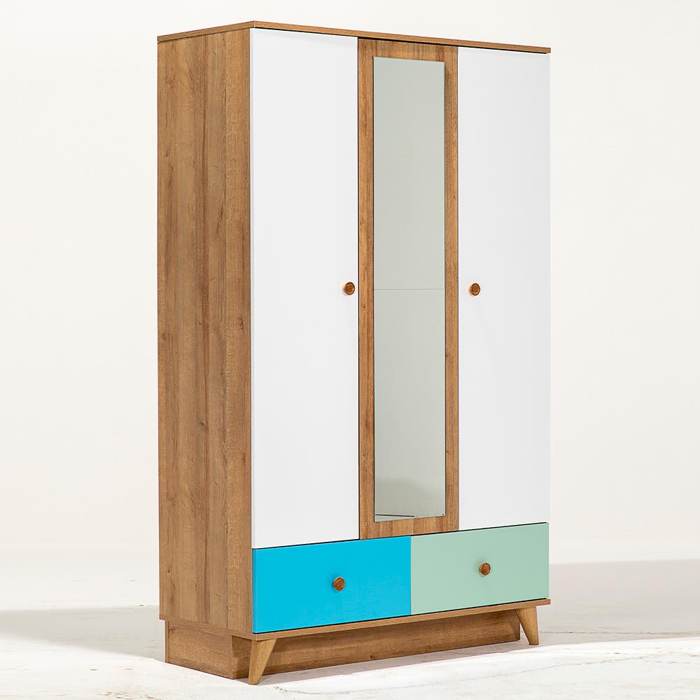 Hera Loft 3 Kapaklı 2 Çekmeceli Aynalı Gardırop