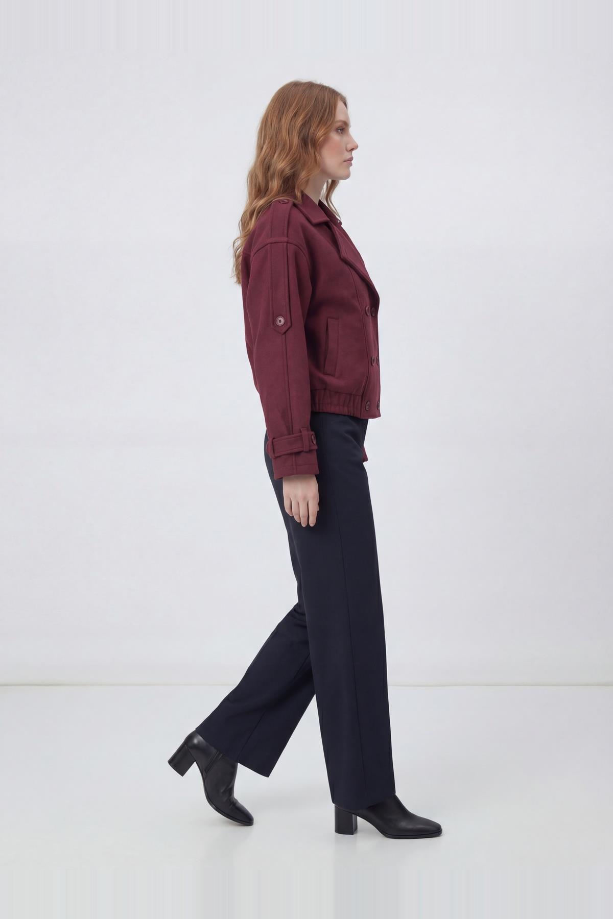 Bordo Kaşe Mont