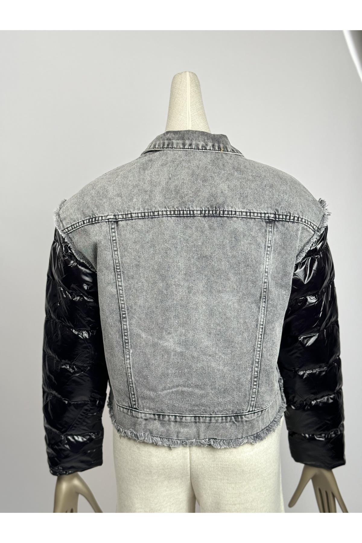 Denim İçi Dolgulu Yaka Detayı Çıkabilen Mont
