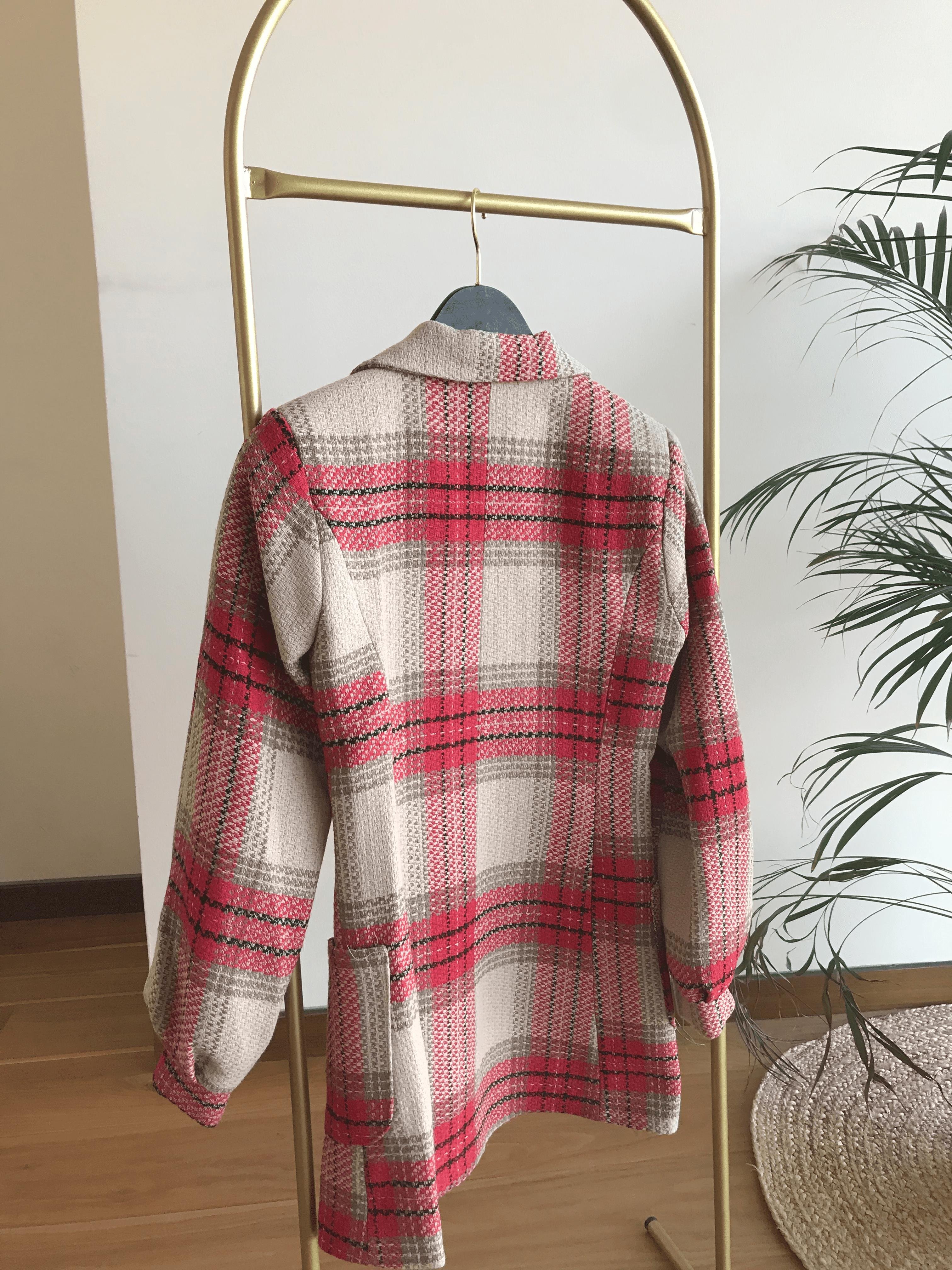 Ekose Tüvit Blazer Ceket