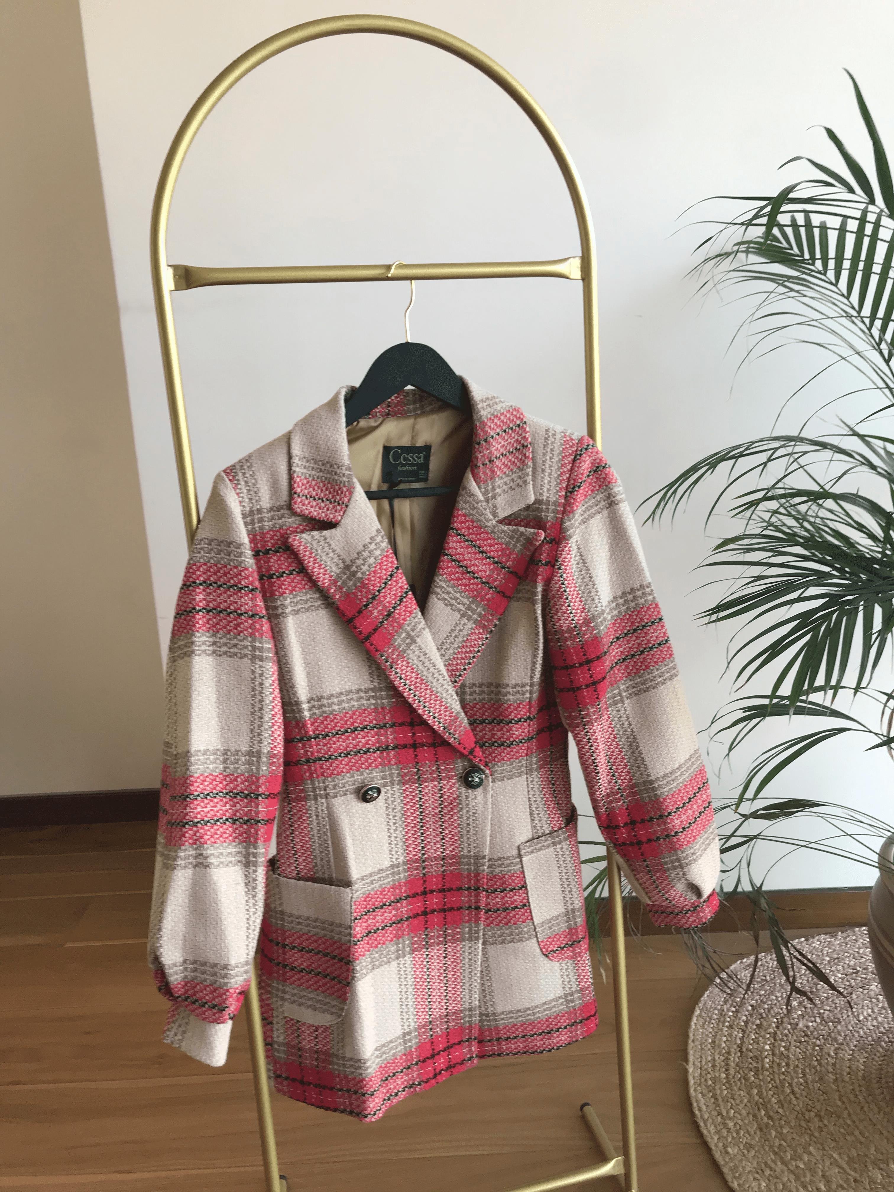 Ekose Tüvit Blazer Ceket
