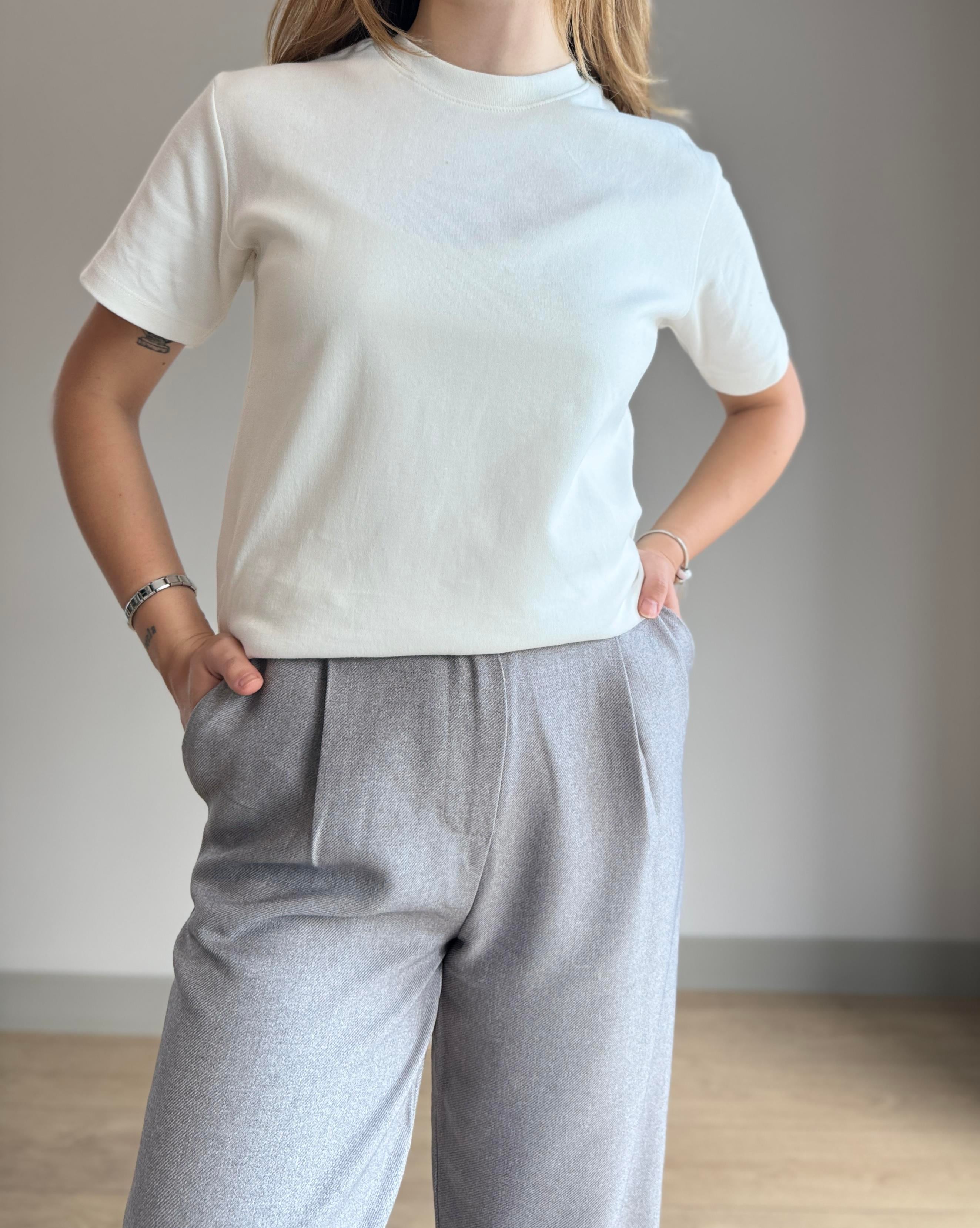 GRİ YÜKSEK BEL PANTALON