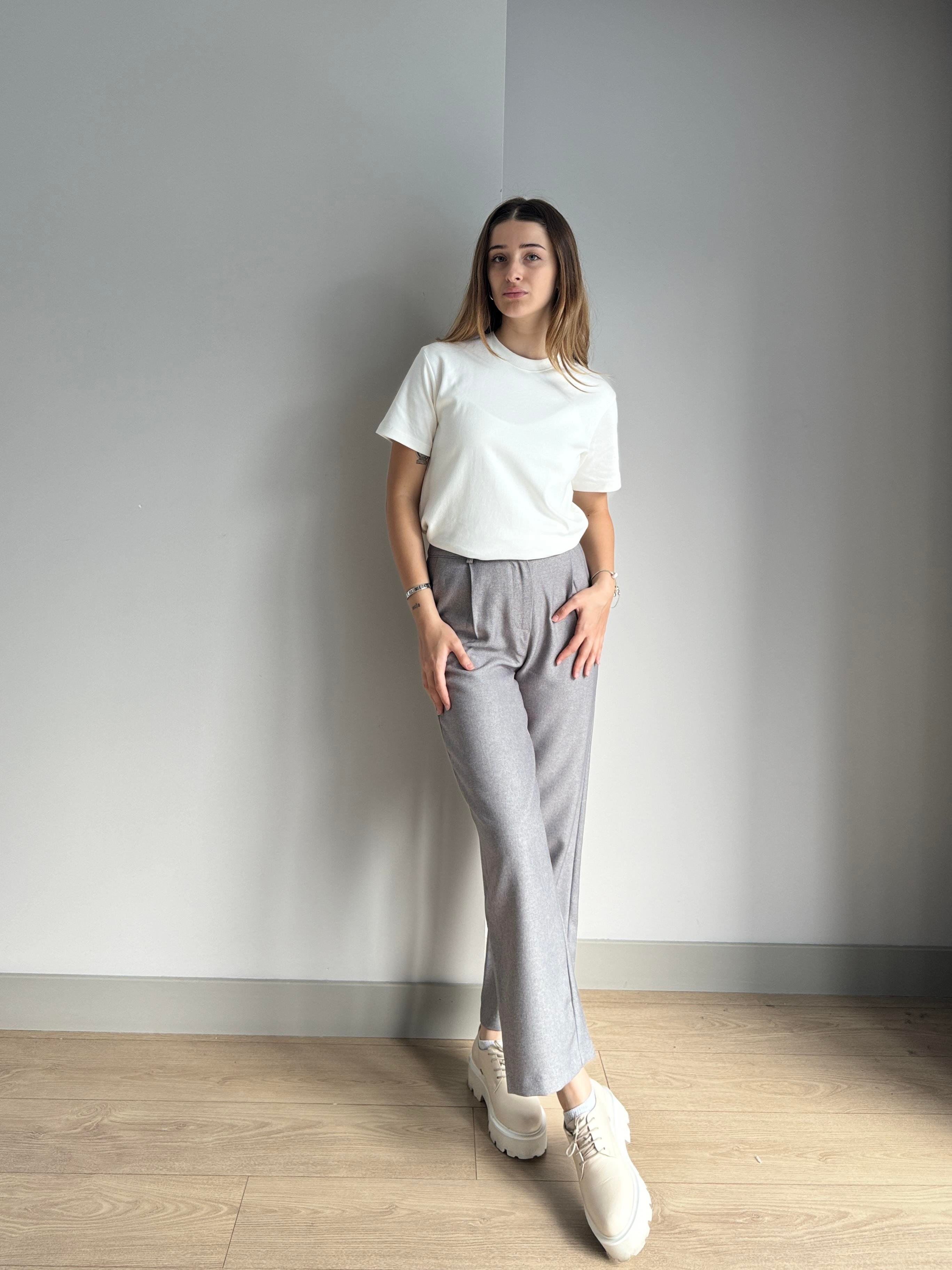 GRİ YÜKSEK BEL PANTALON