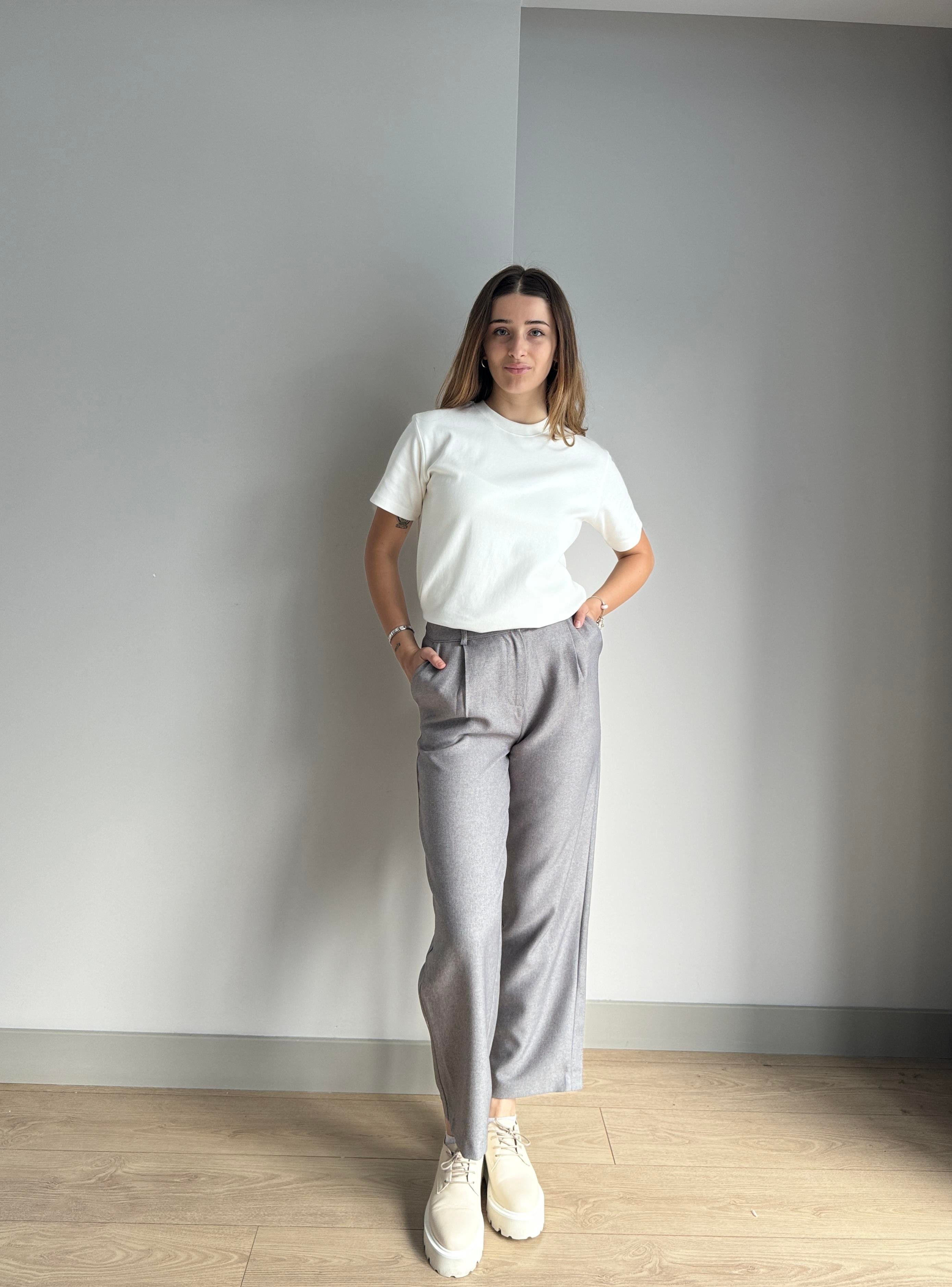 GRİ YÜKSEK BEL PANTALON