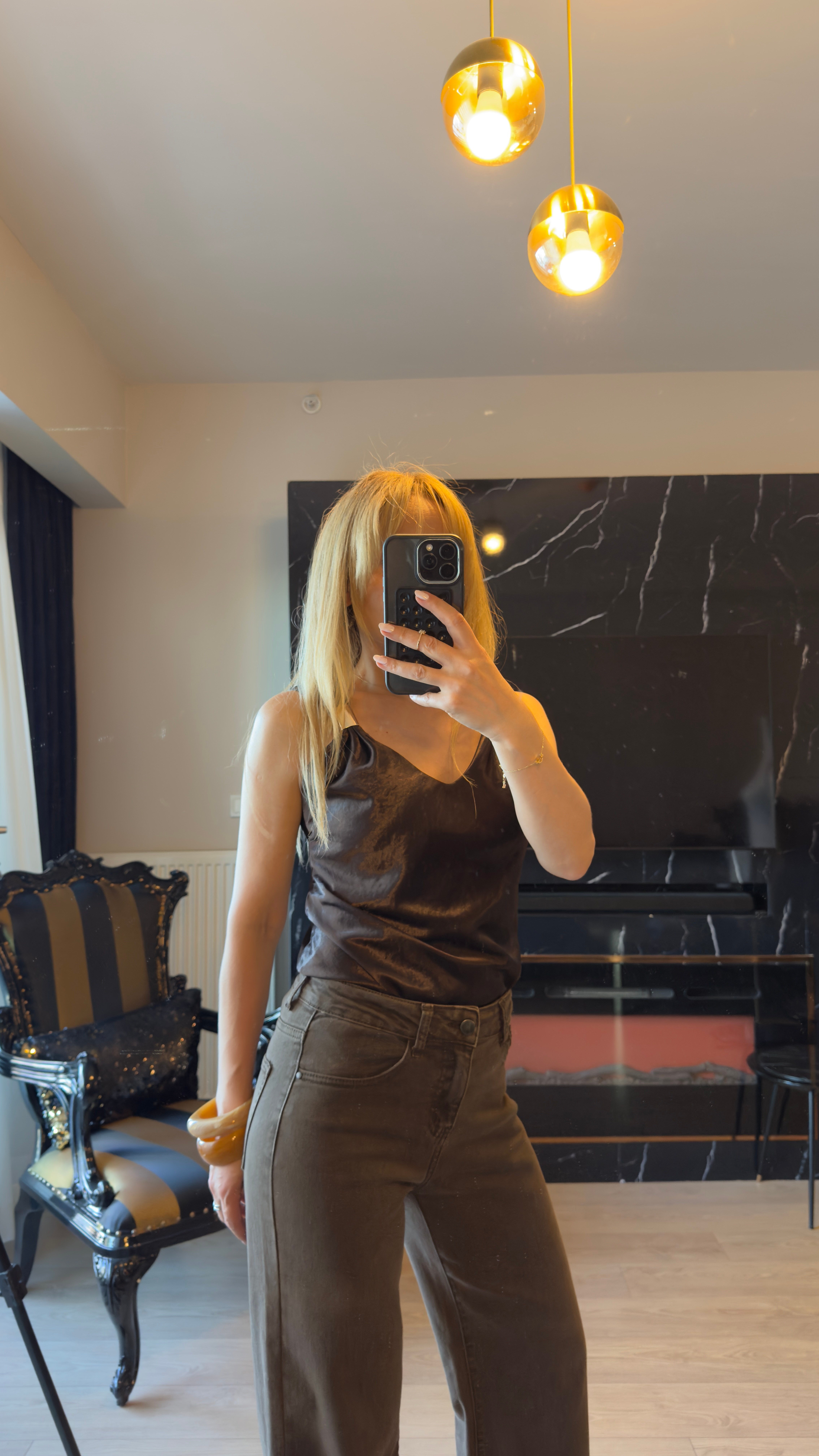 Kahverengi Yüksek Bel Wide Leg Jean