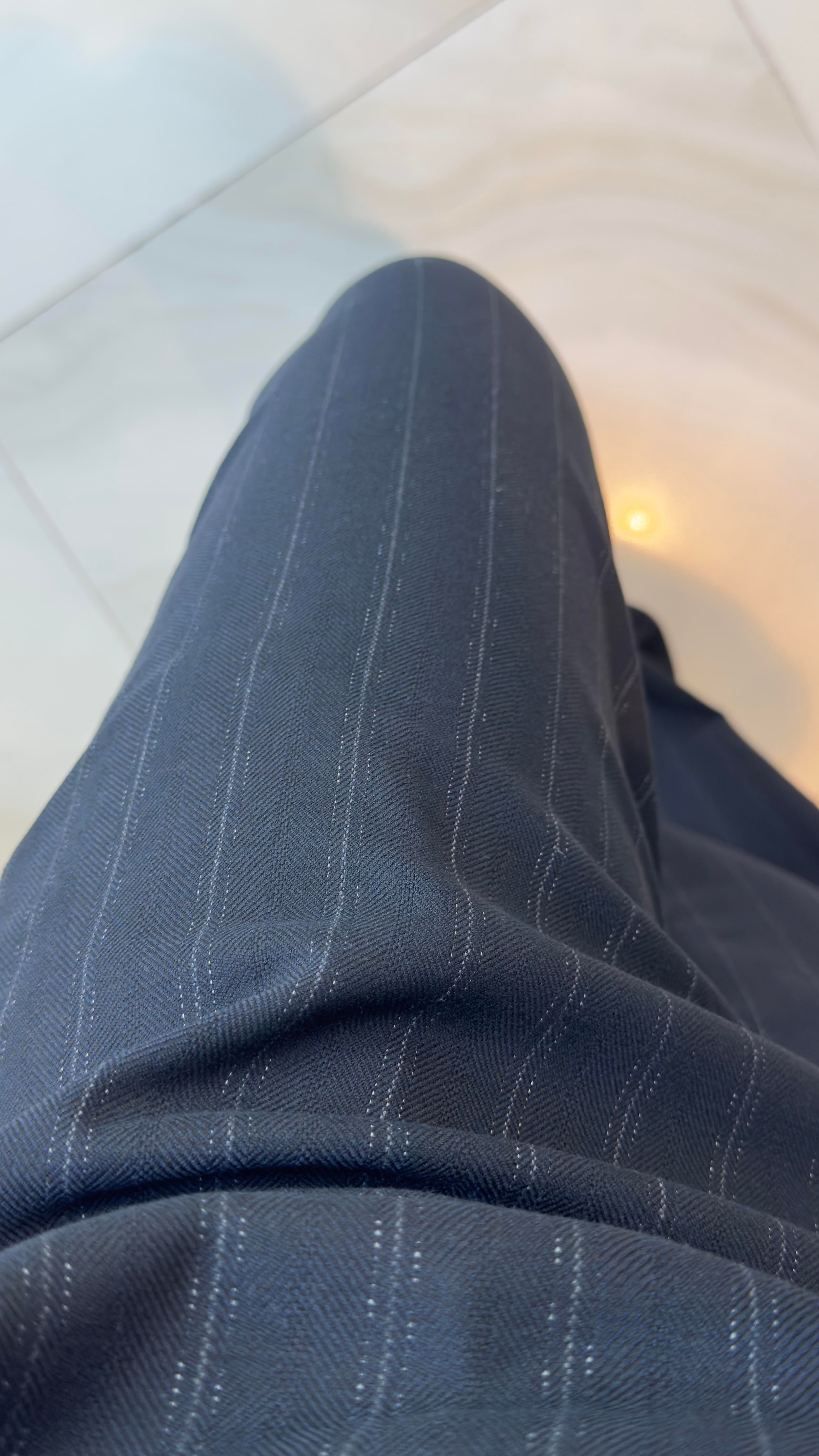 LACİVERT ÇİZGİLİ CEPLİ PANTOLON