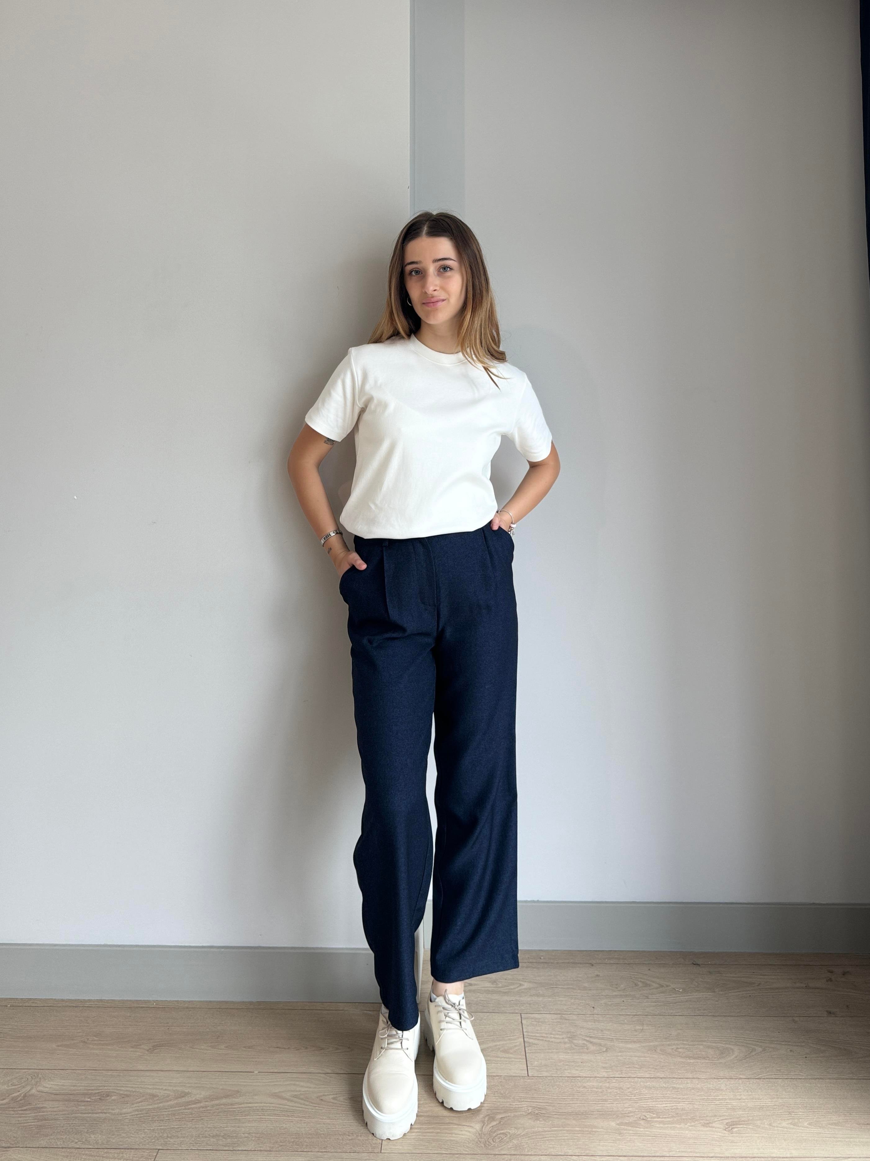 LACİVERT YÜKSEK BEL PANTALON