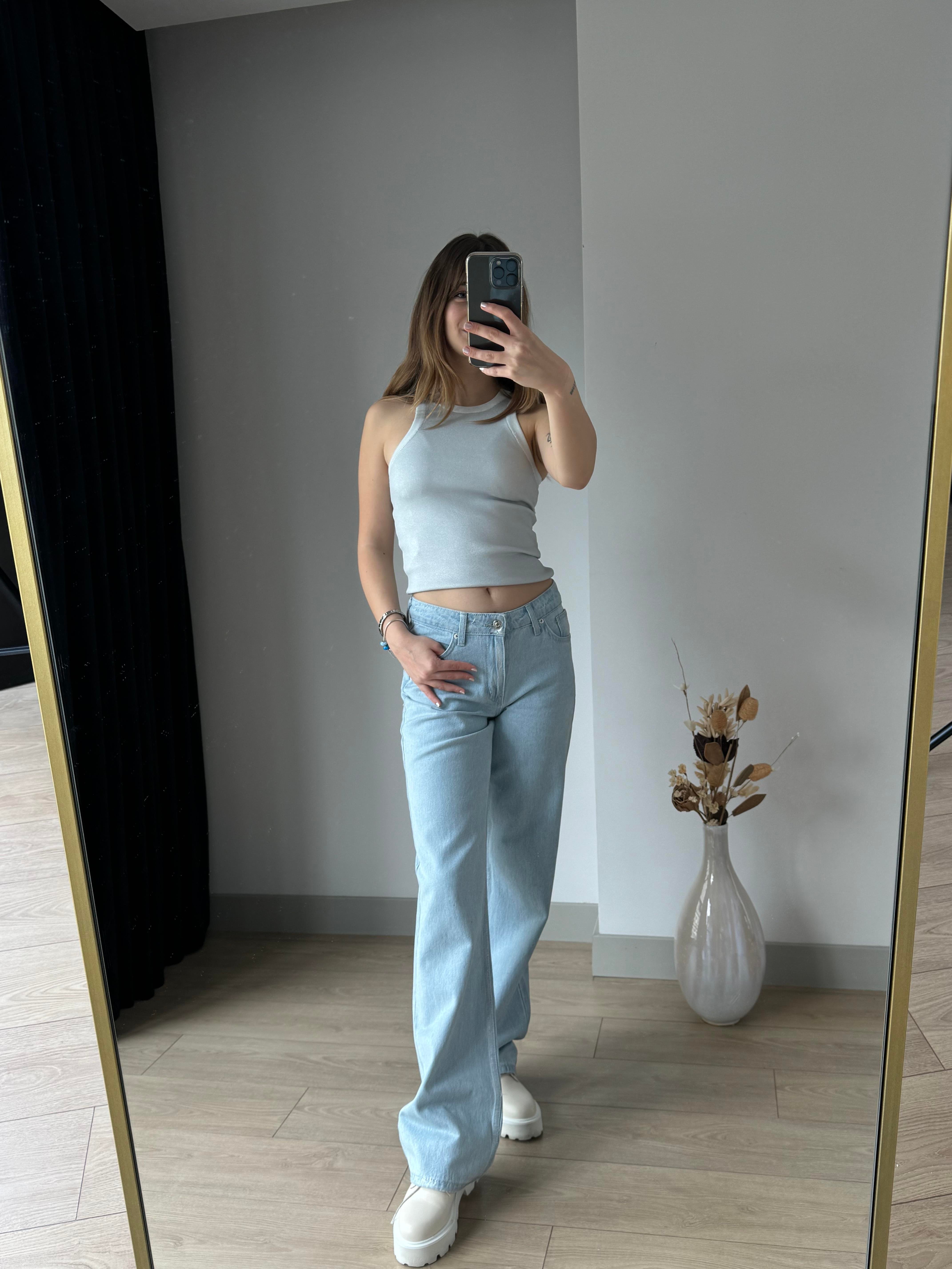 Mavi Metalik Jean Pantolon