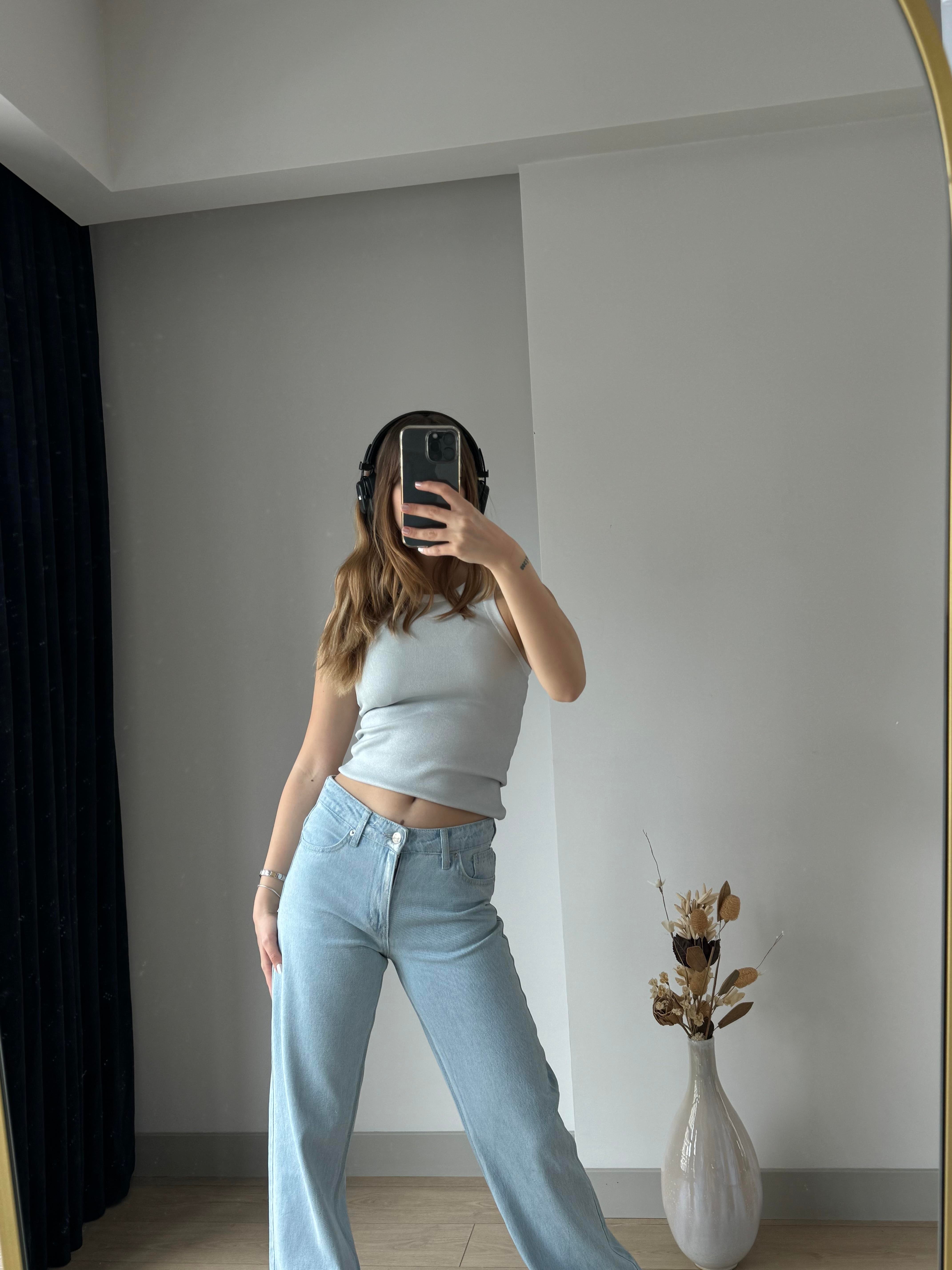 Mavi Metalik Jean Pantolon