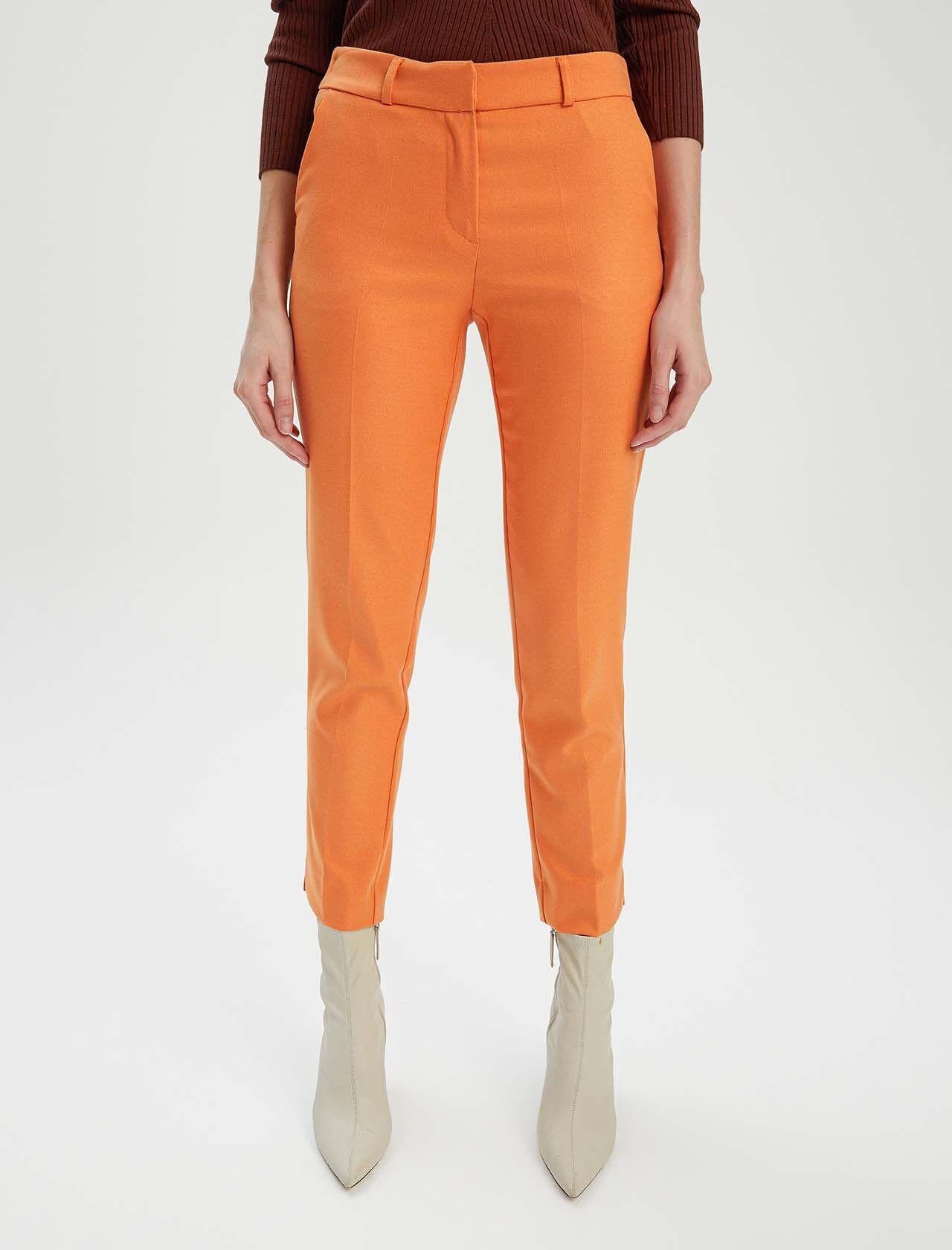 Premium Seri Burnt Orange Bilek Yırtmaç Detay Cepli Pantolon