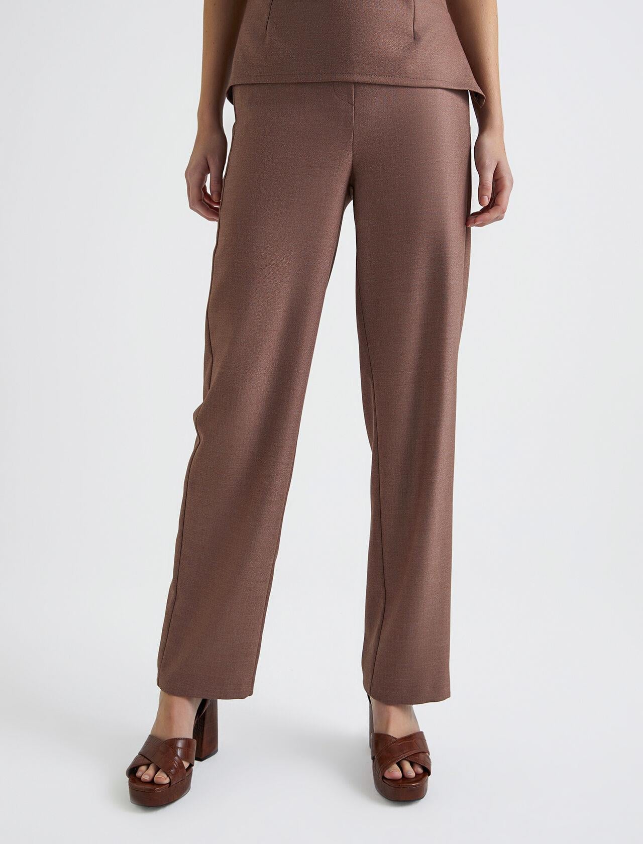 Premium Seri Kahve Straight Fit Pantolon