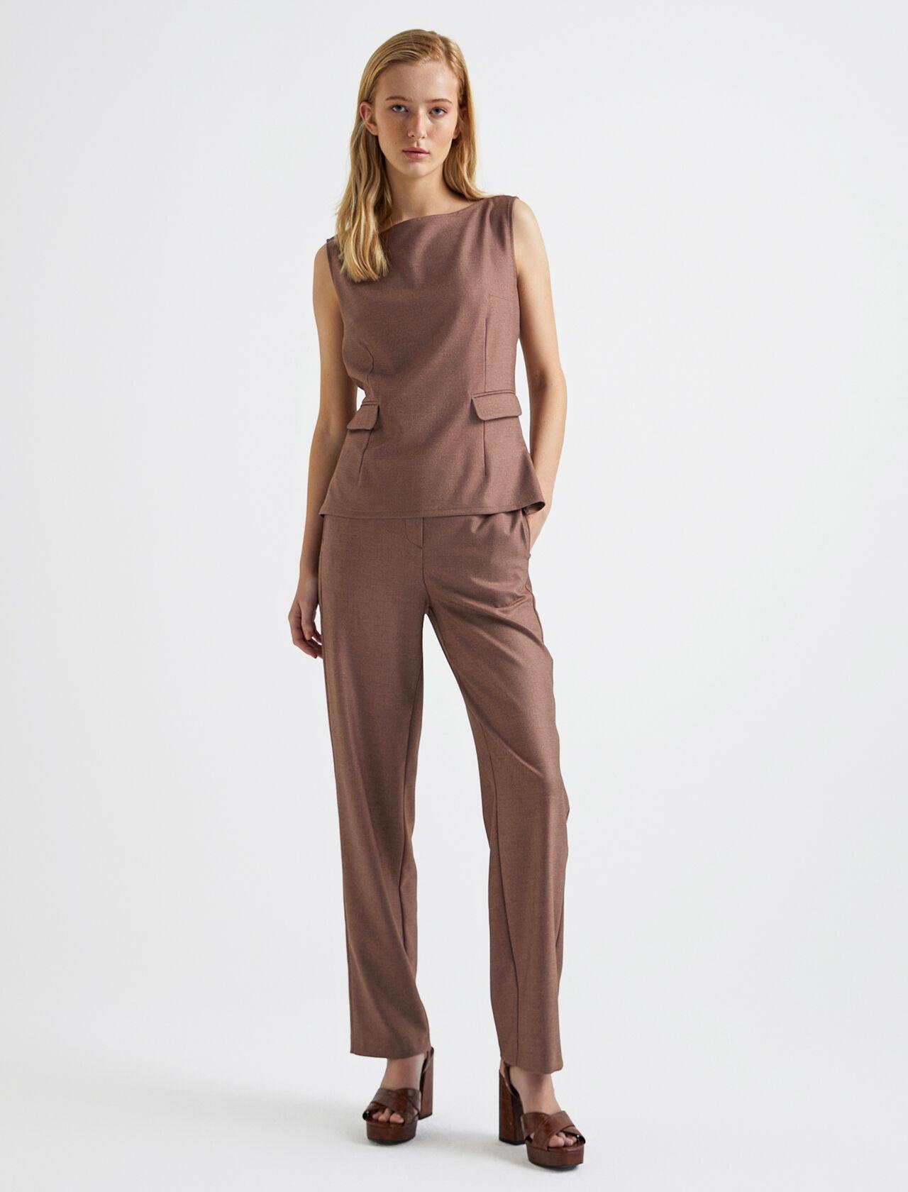 Premium Seri Kahve Straight Fit Pantolon