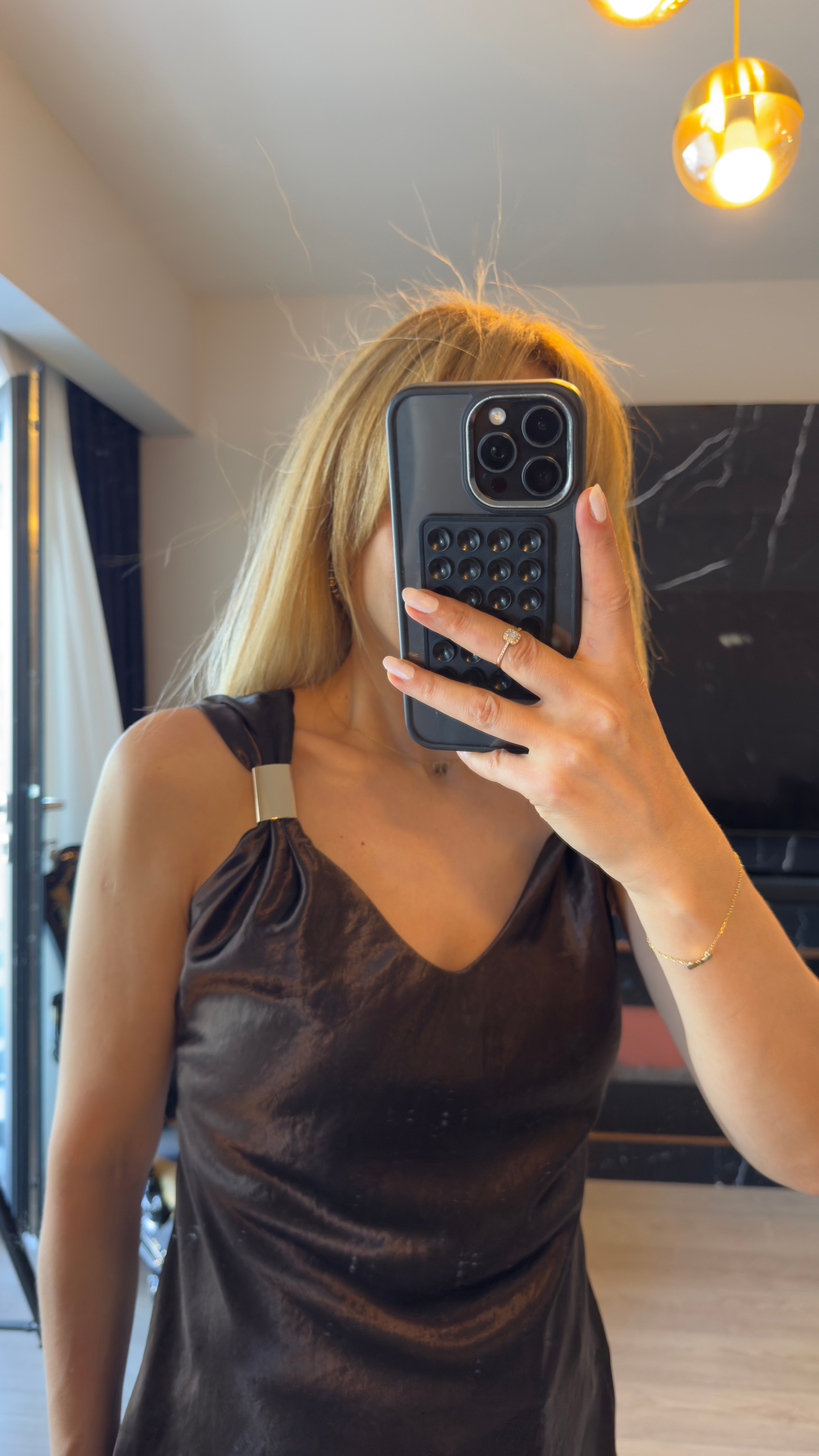 Saten Askılı Bluz