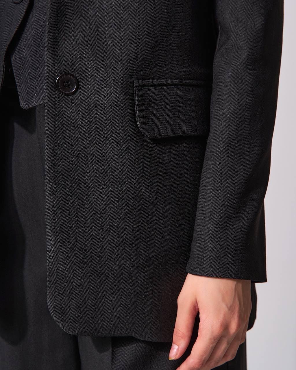 SİYAH İNCE ÇİZGİLİ BLAZER CEKET