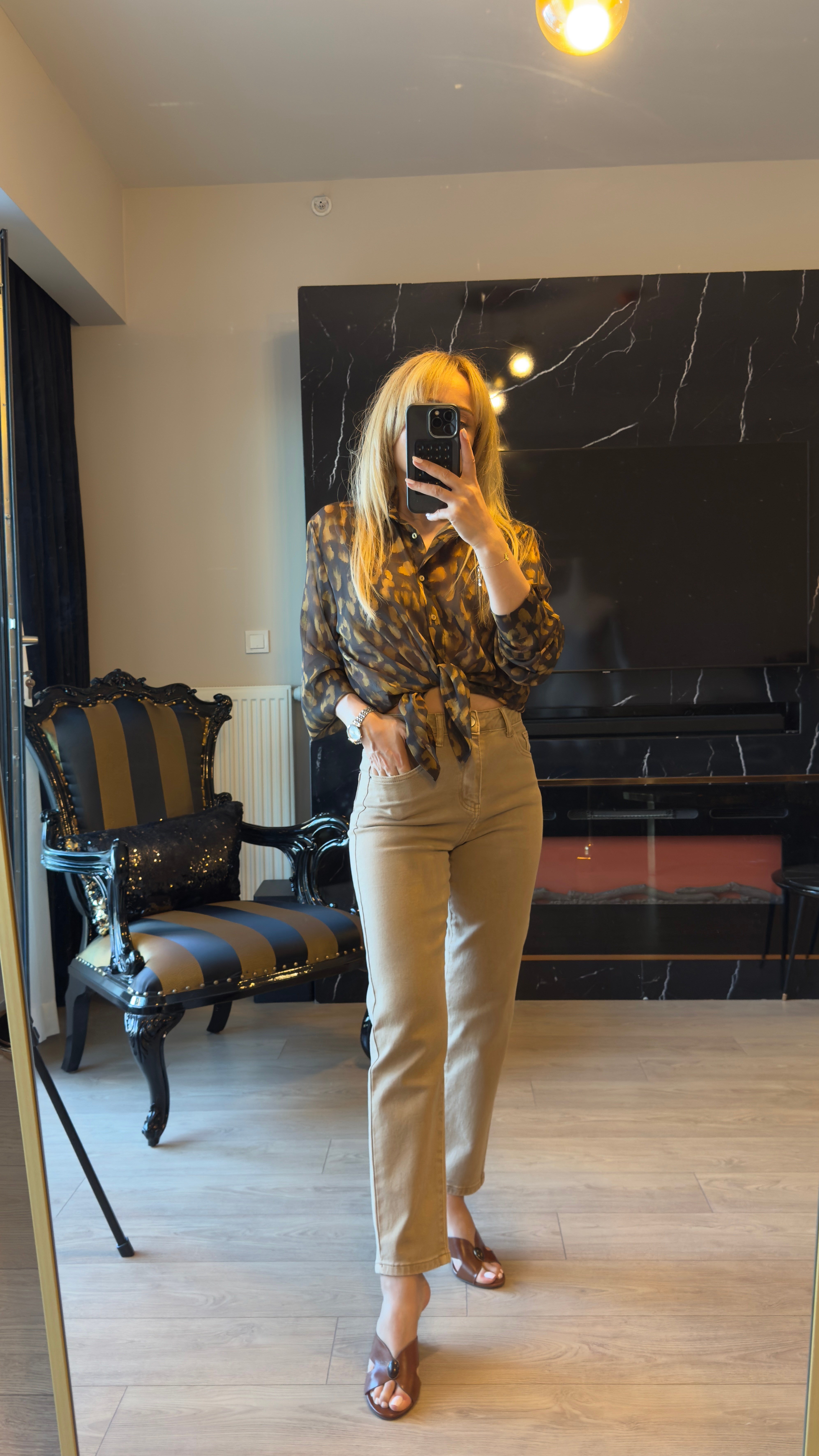 Taba Yüksek Bel Fıt Mom Jean