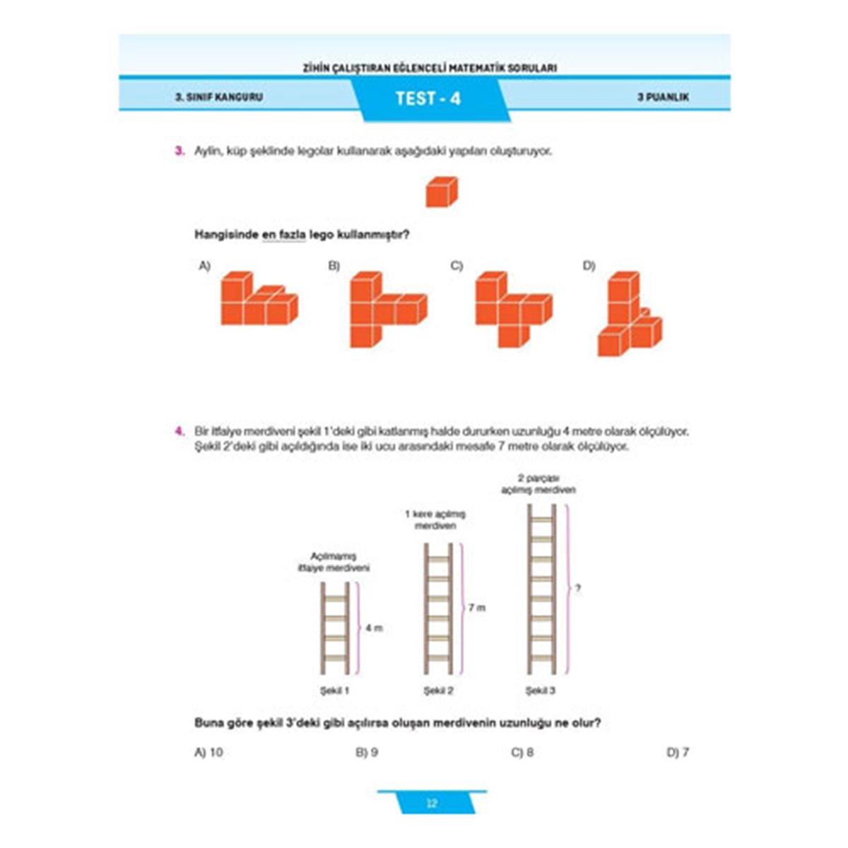 3. Sınıf Zihin Çalıştıran Eğlenceli Kanguru Matematik Soruları