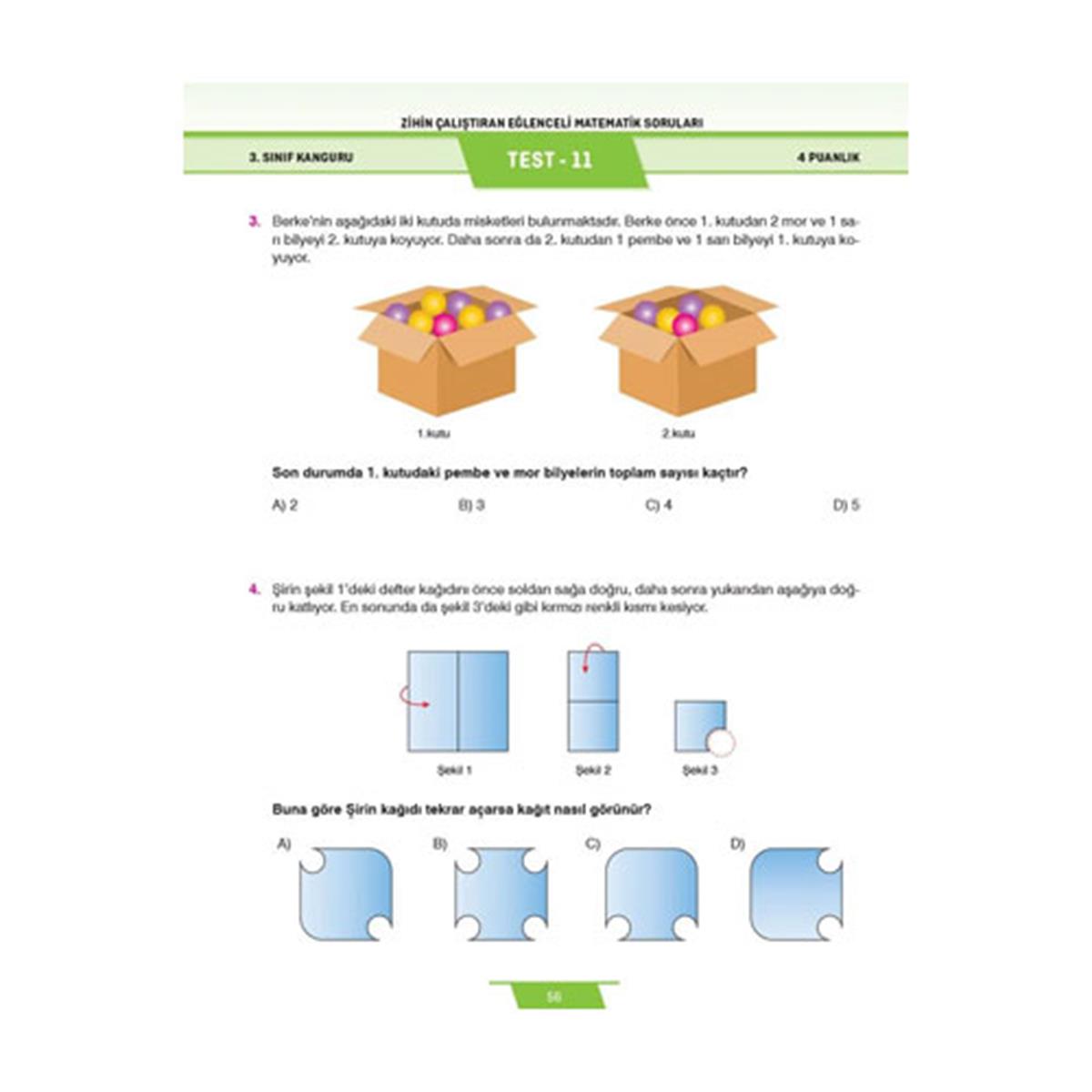 3. Sınıf Zihin Çalıştıran Eğlenceli Kanguru Matematik Soruları