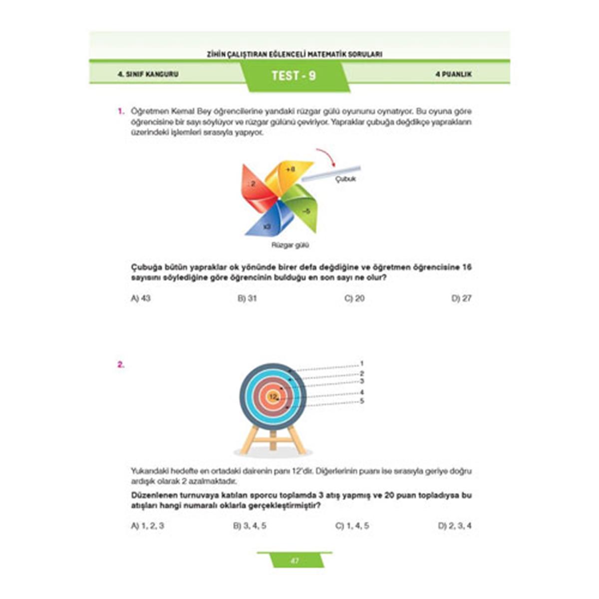 4. Sınıf Zihin Çalıştıran Eğlenceli Kanguru Matematik Soruları