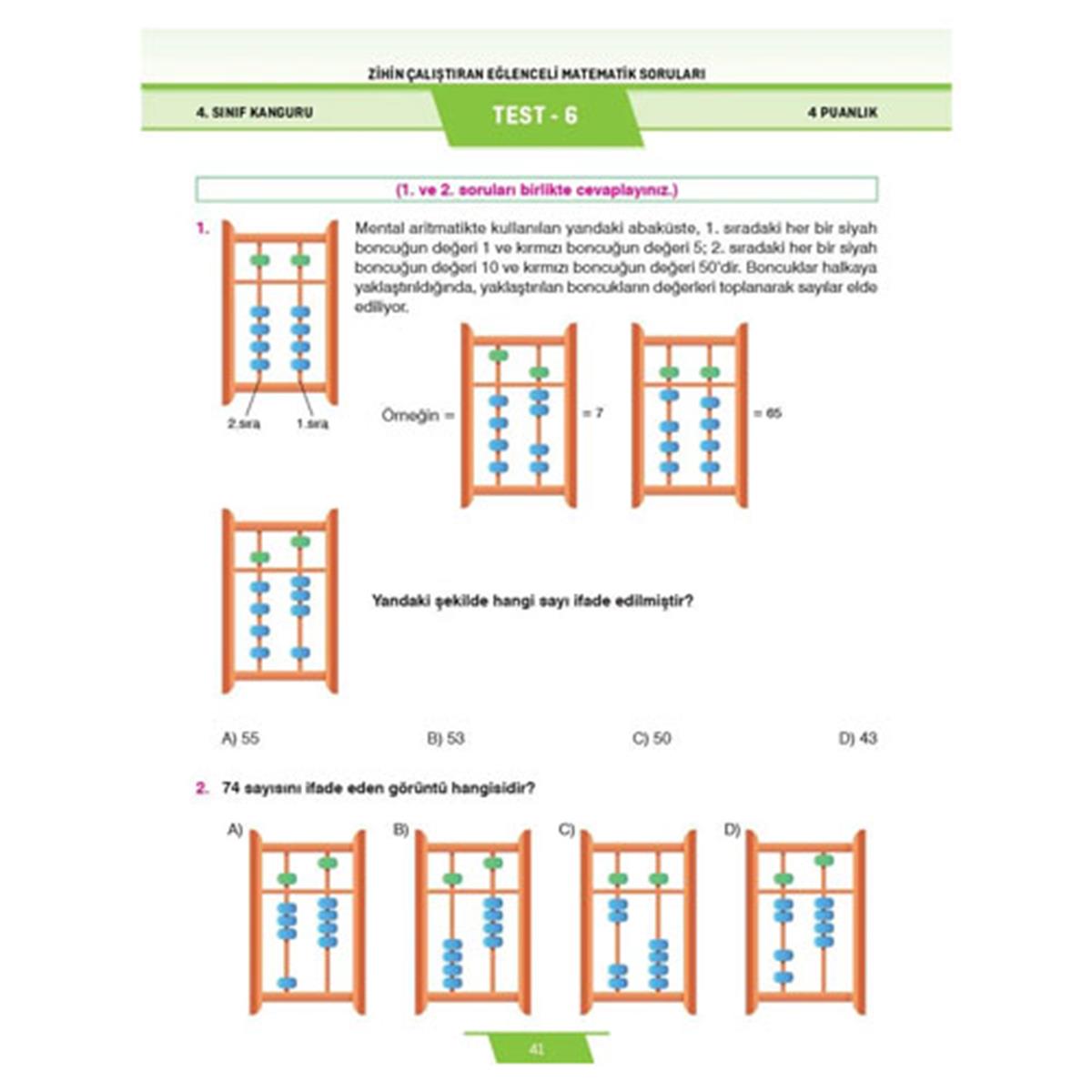 4. Sınıf Zihin Çalıştıran Eğlenceli Kanguru Matematik Soruları