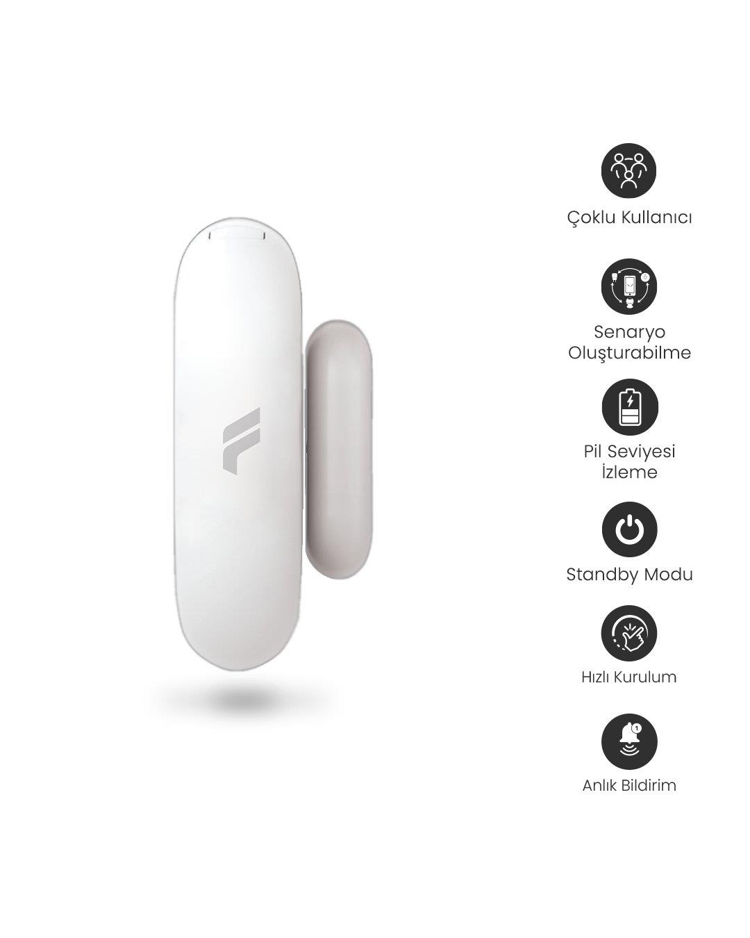 FONRIWIFIAKILLIKAPIPENCERESENSORU10FonriFonri Wi-Fi Akıllı Kablosuz Kapı Pencere Sensörü, Mobil Bildirim, Uzaktan Takip, Google Asistan Ve Tuya