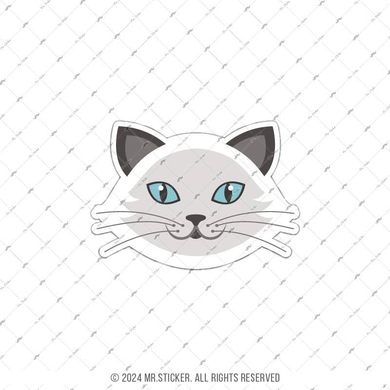 ANCT9- Gri Beyaz Kedi Etiketi