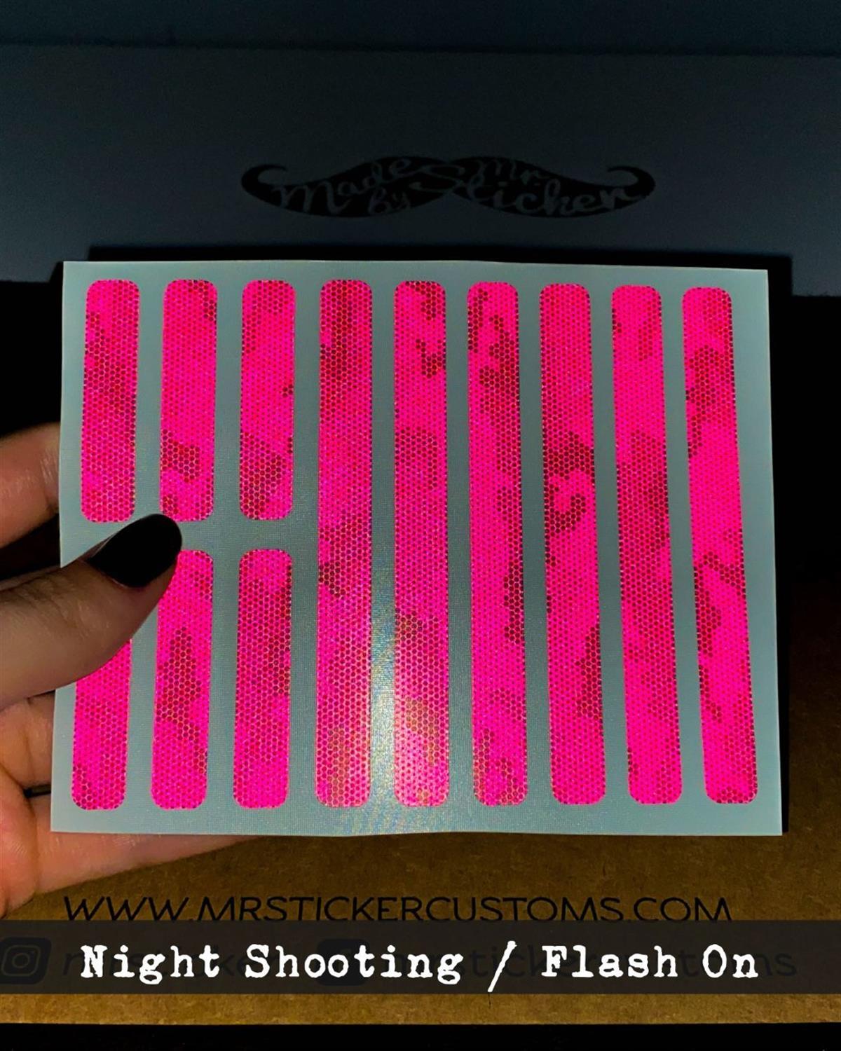 BCY52 Reflektif Pembe Siyah Petek Kamuflaj Desenli Serit Seti