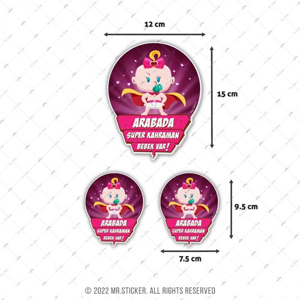 BOB10 Dikkat Arabada Super Kahraman Bebek Var Etiketi 3'lü Set