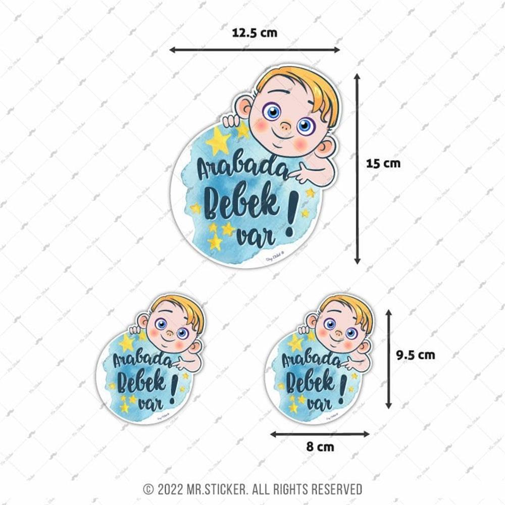 BOB12 Arabada Bebek Var Etiketi 3'lü Set