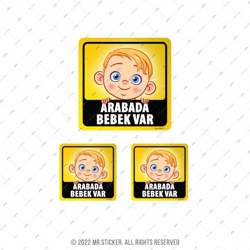 BOB15 Arabada Bebek Var Etiketi 3'lü Set (Erkek Cocugu)