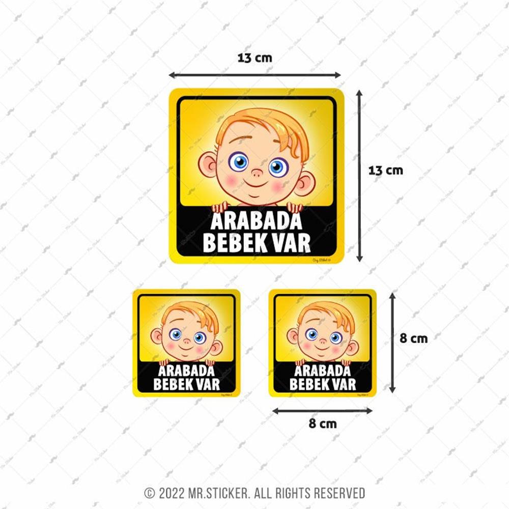 BOB15 Arabada Bebek Var Etiketi 3'lü Set (Erkek Cocugu)