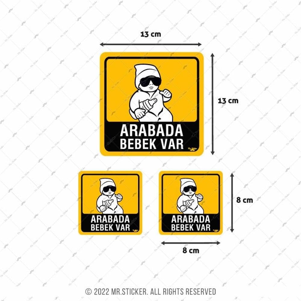 BOB2 Arabada Bebek Var Etiketi 3'lü Set