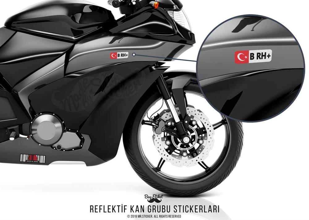 BT05 Reflektif B Rh Pozitif (+) Kan Grubu Etiket Seti