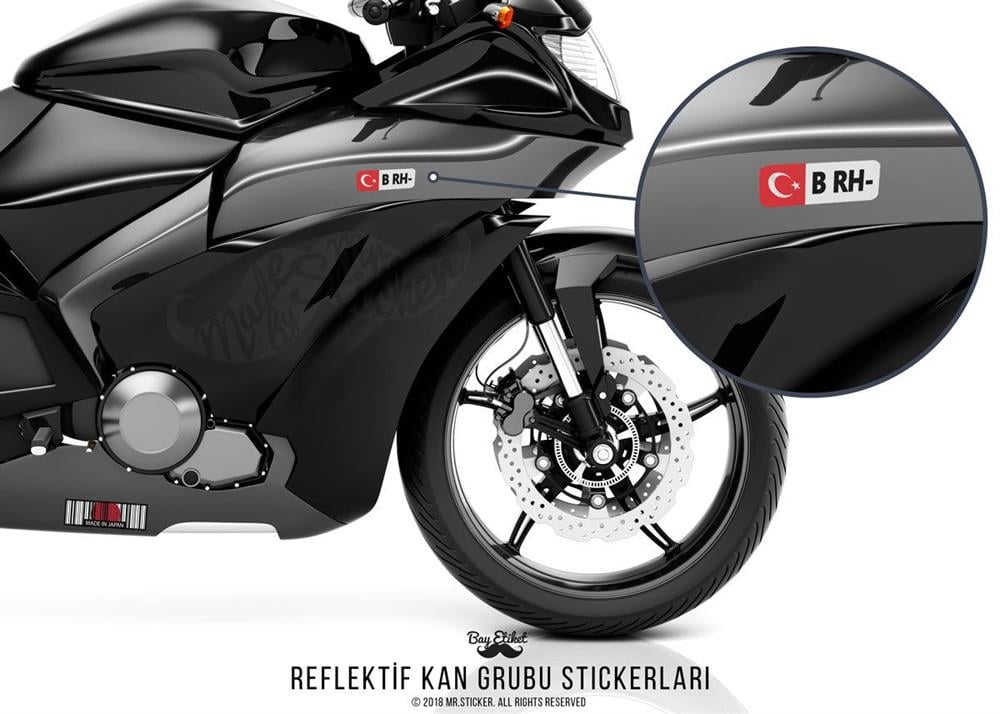 BT06 Reflektif B Rh Negatif (-) Kan Grubu Etiket Seti