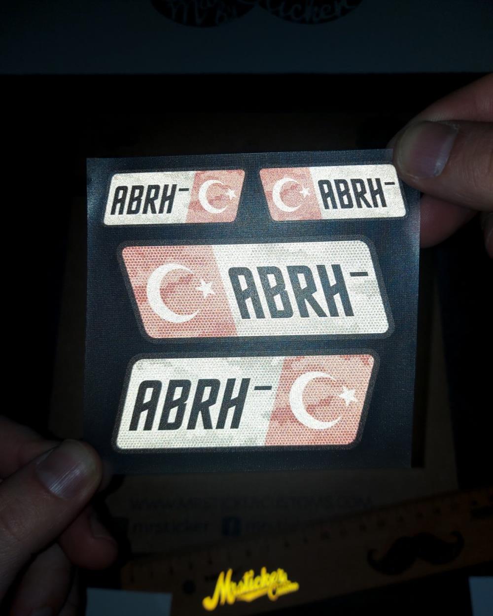 BT18 Reflektif AB Rh Negatif (-) Kan Grubu Etiket Seti