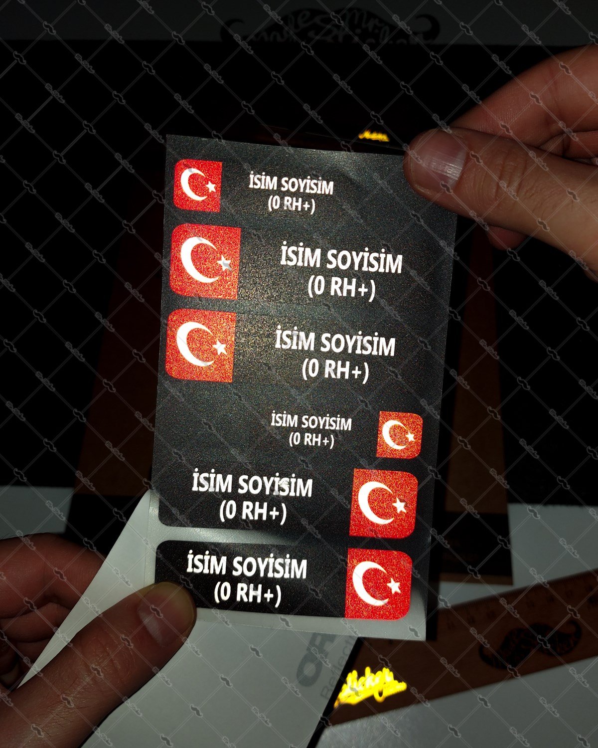 BT70 Reflektif İsme Özel Kan Grubu Etiket Seti