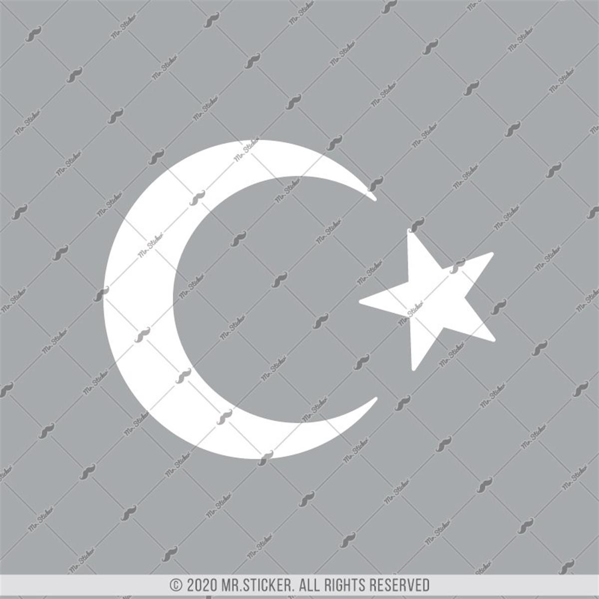 CAR37 Mat Beyaz Ay Yildiz Etiketi
