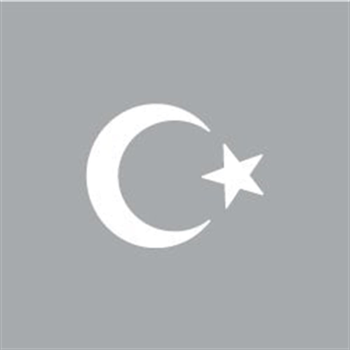 CAR37 Mat Beyaz Ay Yildiz Etiketi