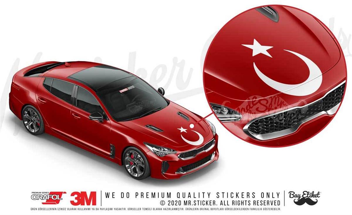 CAR37 Mat Beyaz Ay Yildiz Etiketi