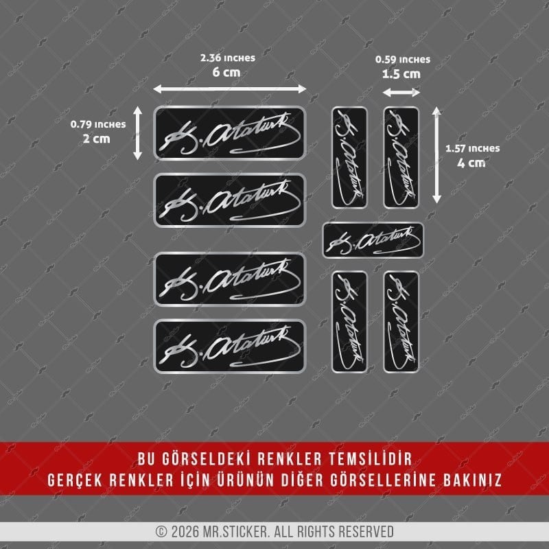 CHR22 Krom Seri Kemal Atatürk İmza Seti  9lu Set